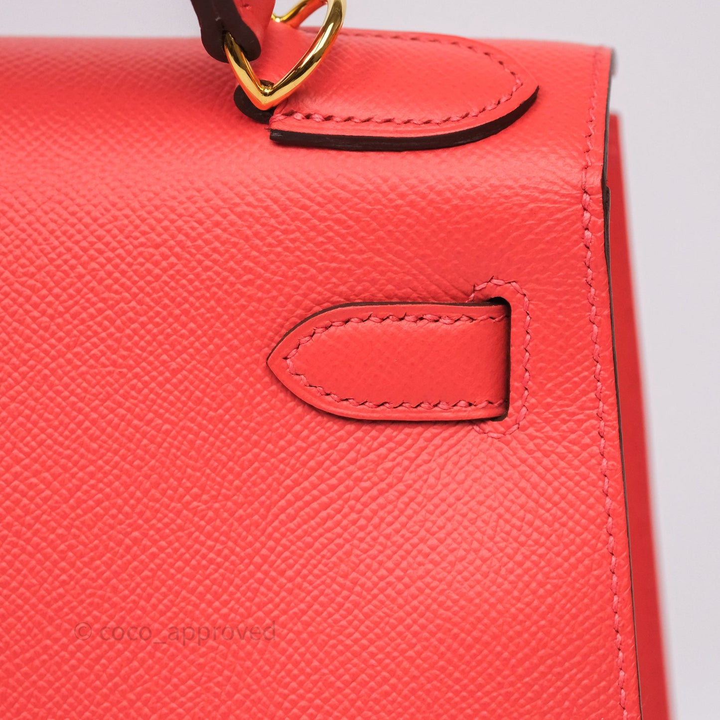 Hermès Sellier Kelly 28 Rose Jaipur Epsom Gold Hardware
