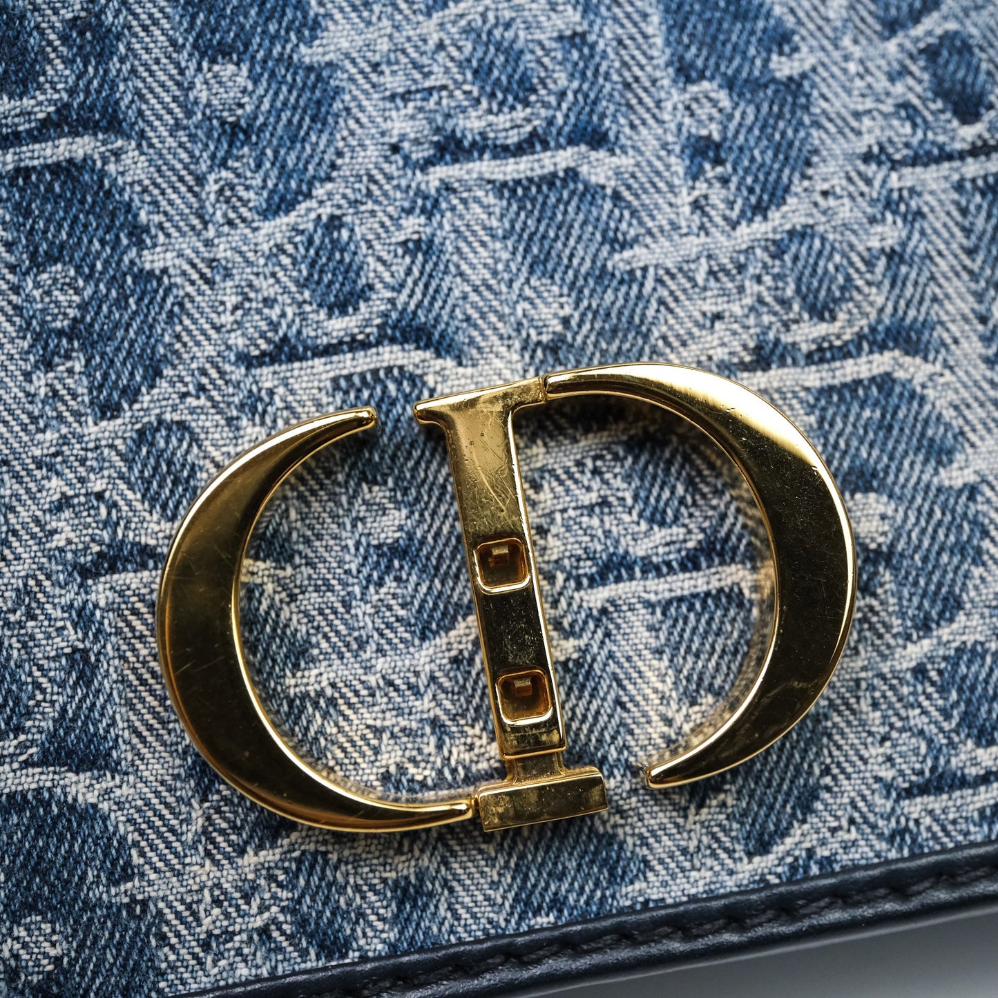 Christian Dior Montaigne East-West Bag Denim With Chain