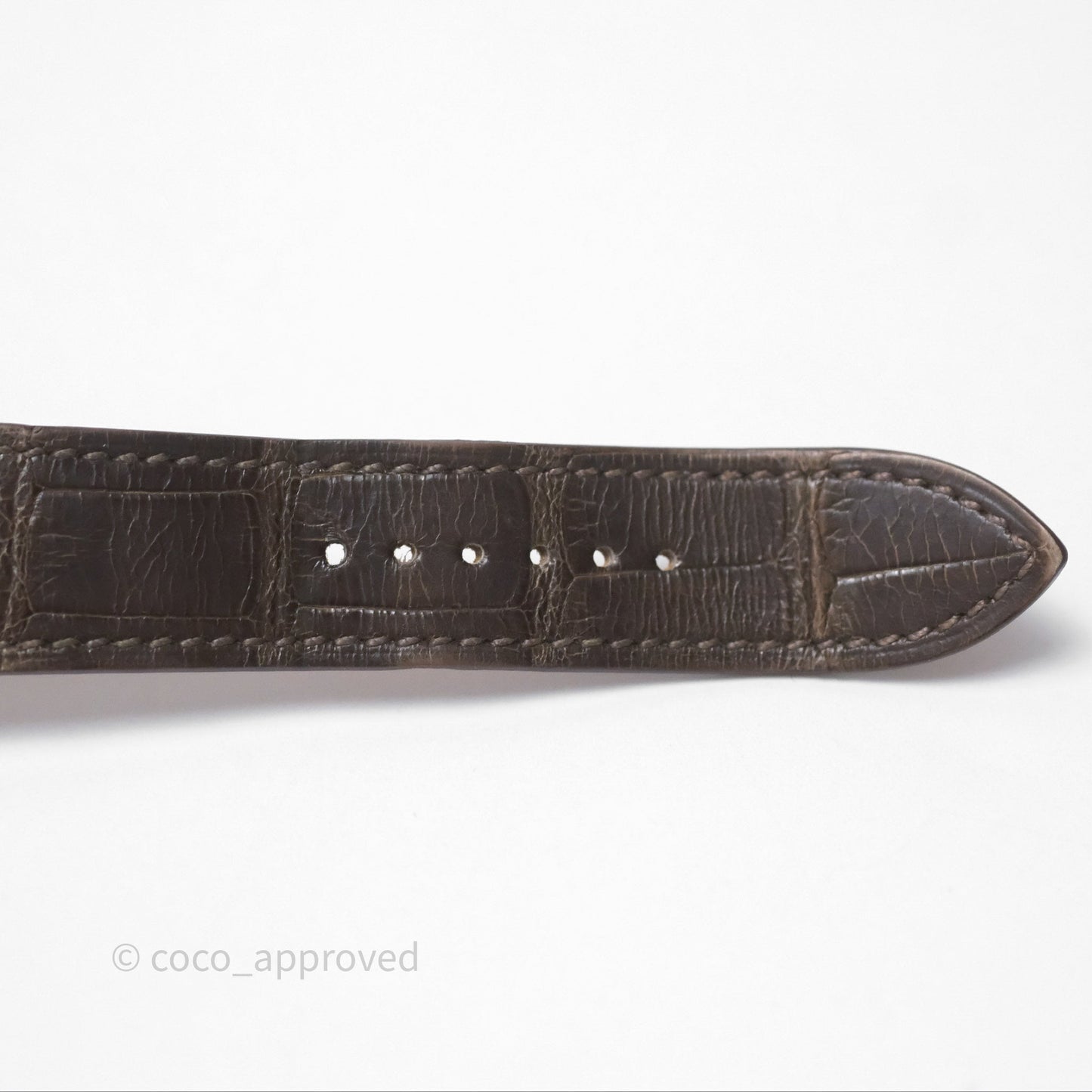 Hermès Heure H MM Watch Barenia Noir Alligator Gold Hardware