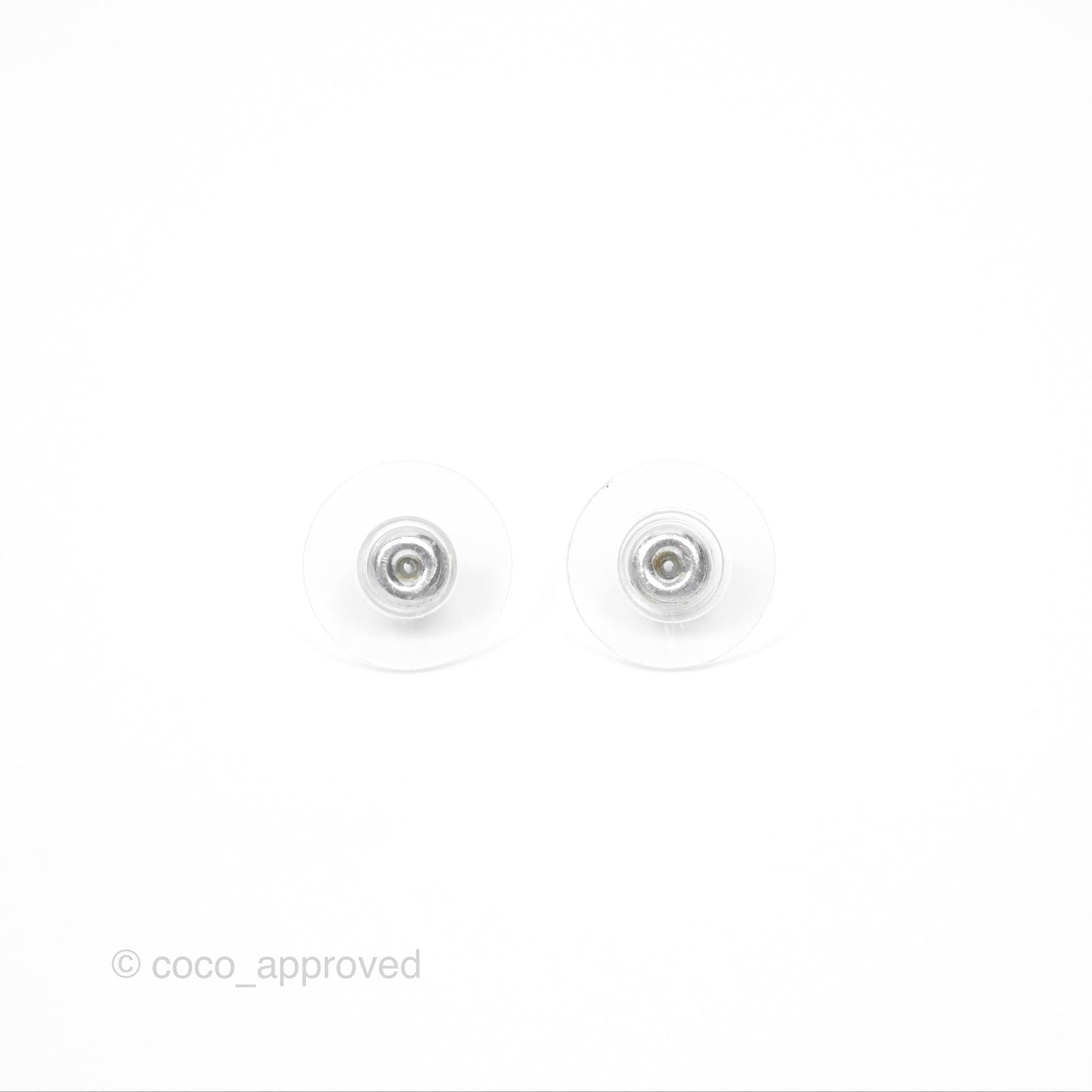 Chanel CC Crystals Earrings Silver Tone 20A