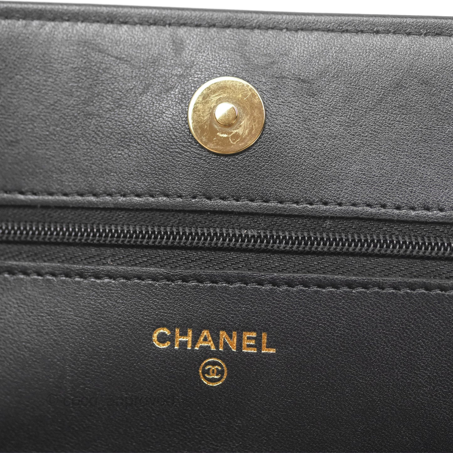 Chanel Quilted Classic WOC Black Lambskin Gold Hardware
