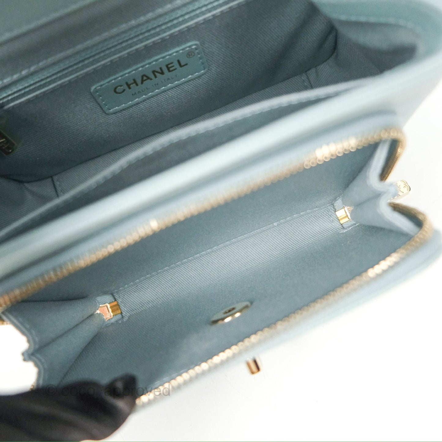 Chanel Quilted Small Business Affinity Flap Blue Caviar Gold Hardware