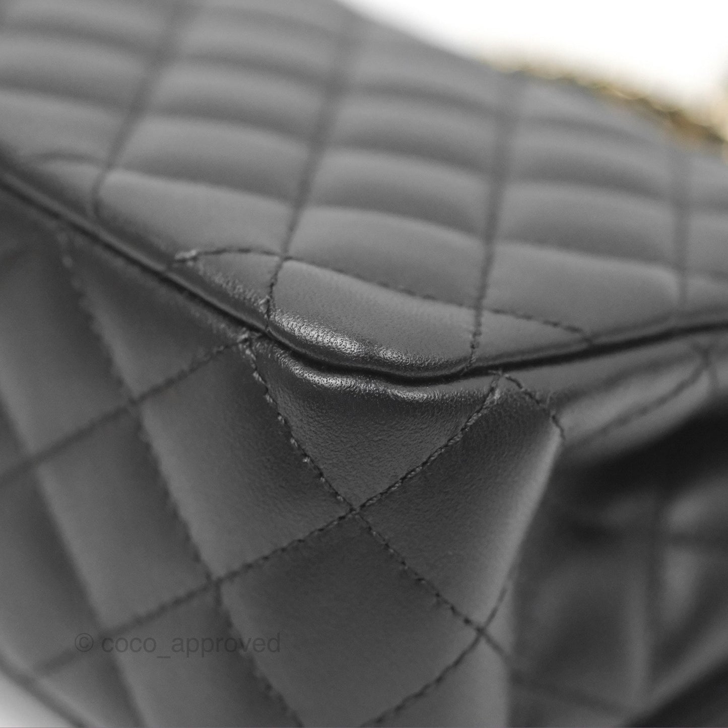 Chanel Mini Rectangle Flap with Crystals Top Handle Black Lambskin 23A
