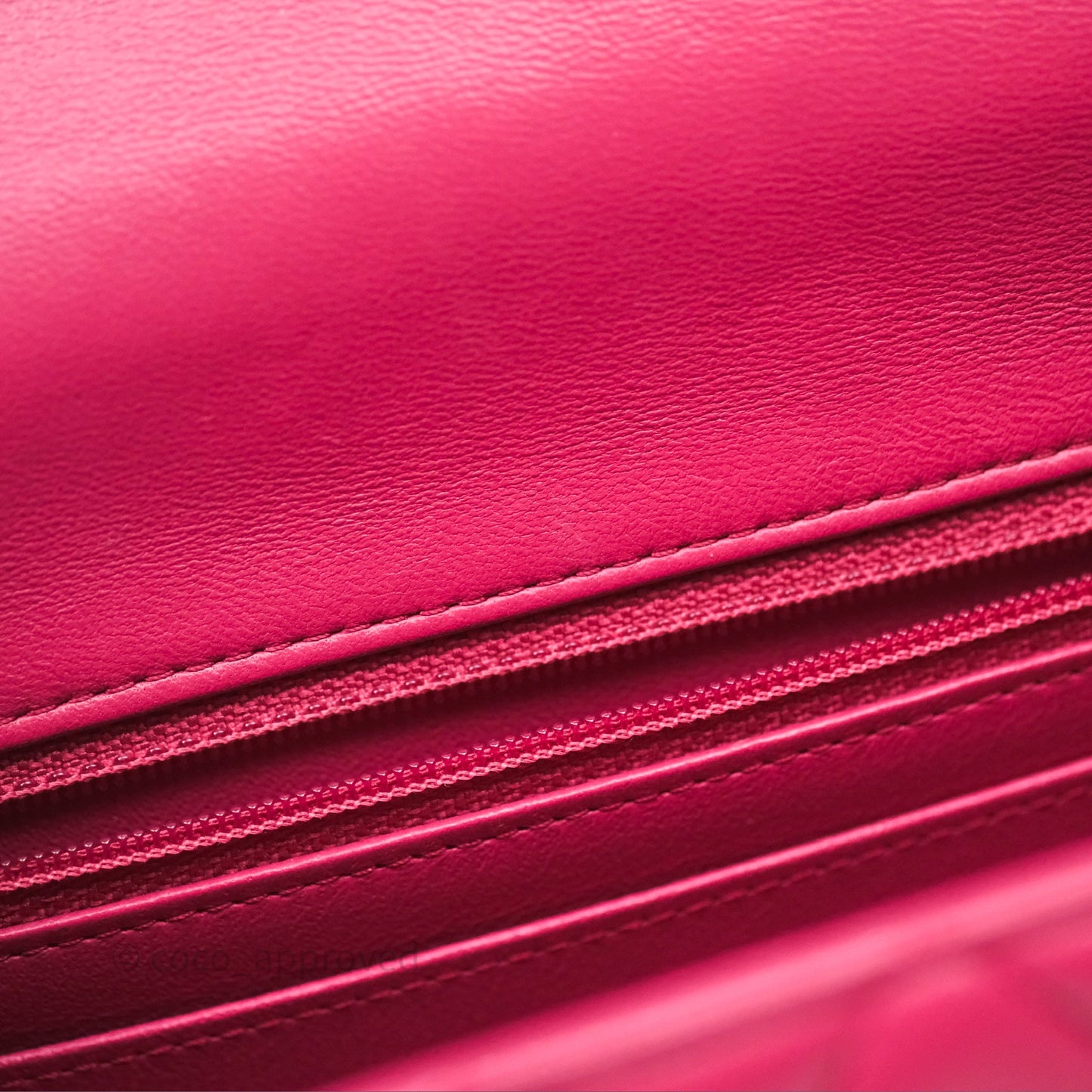 Chanel Quilted Mini Rectangular Flap Dark Pink Lambskin Silver Hardware