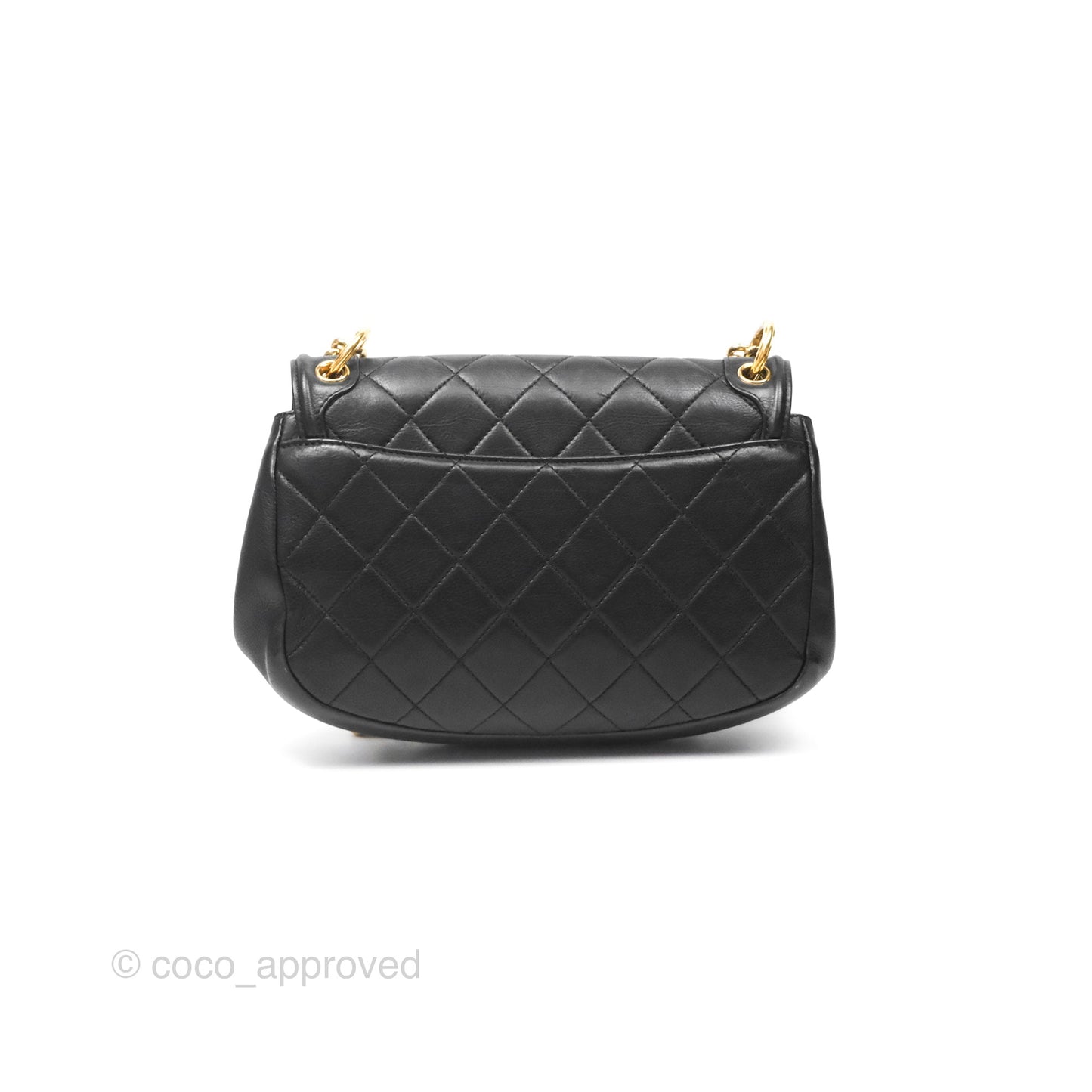 Chanel Small Underline Saddle Flap Bag Black Calfskin Gold Hardware