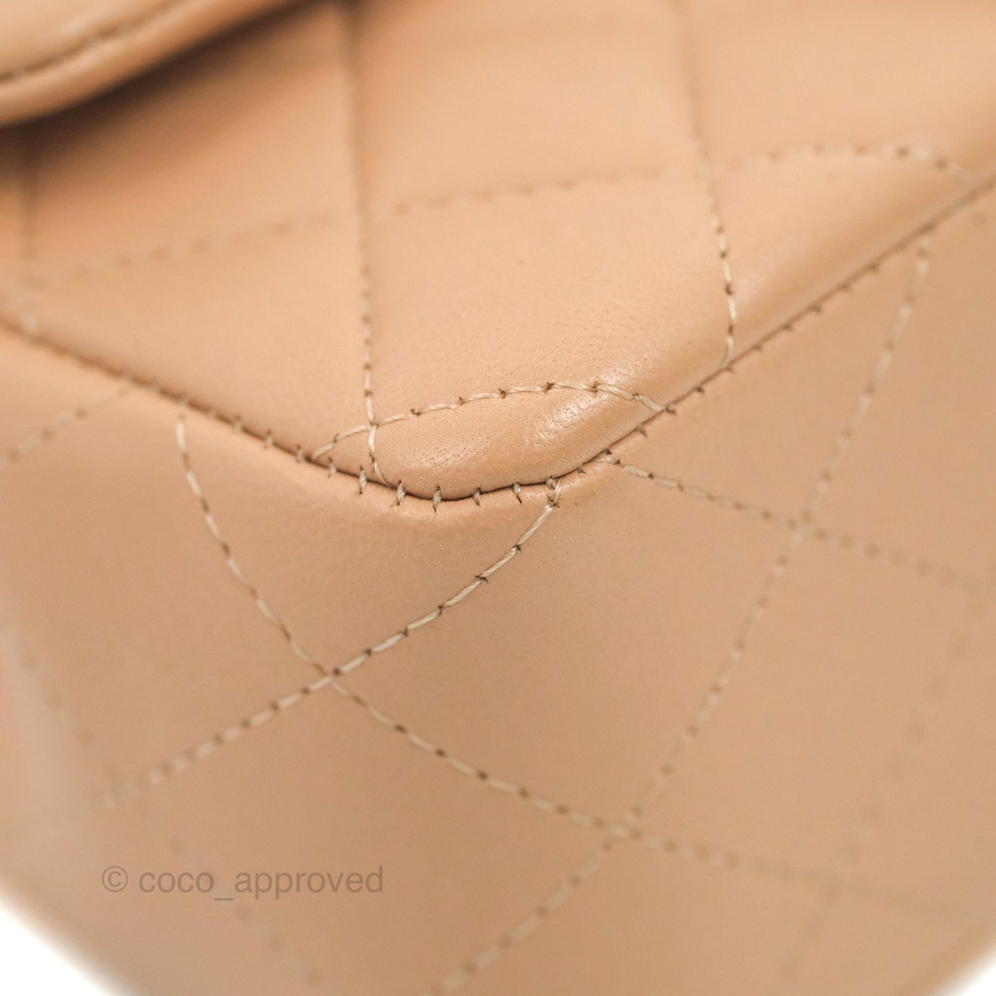 Chanel Top Handle Mini Rectangular Flap Bag Beige Lambskin Gold Hardware