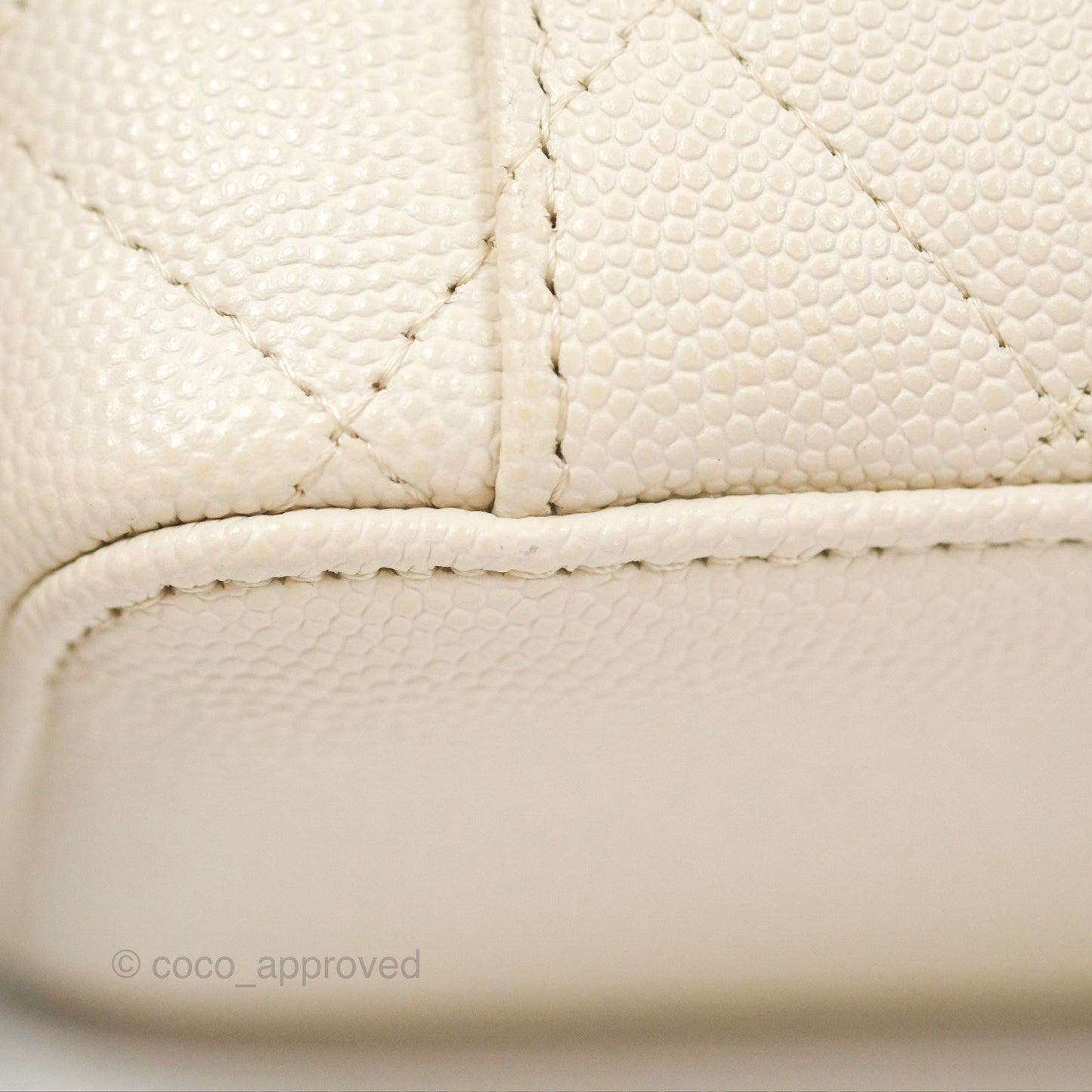 Chanel Classic Vanity With Chain Ivory Caviar Gold Hardware