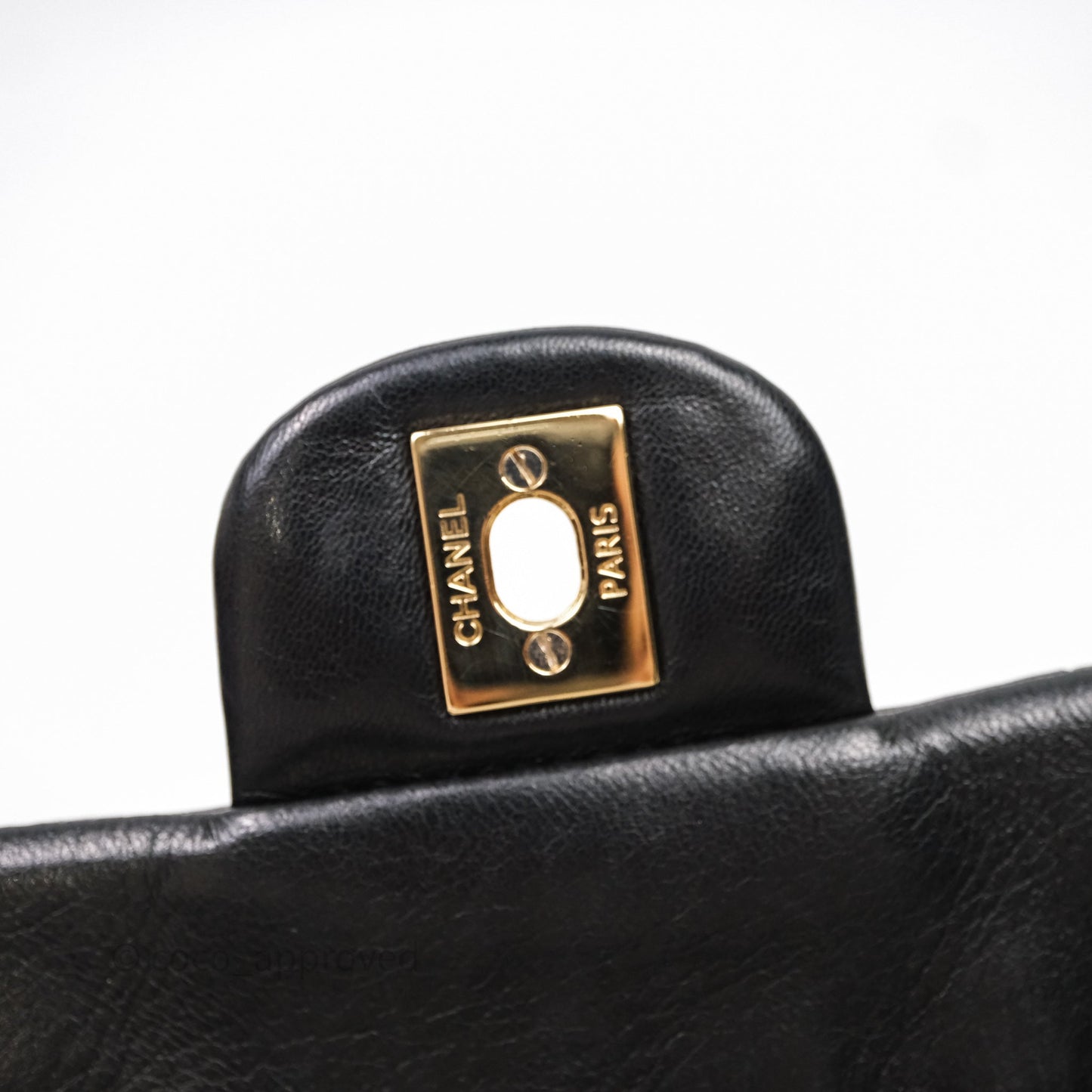 Chanel Quilted East West With Charm Flap Bag Lambskin Black Gold Hardware