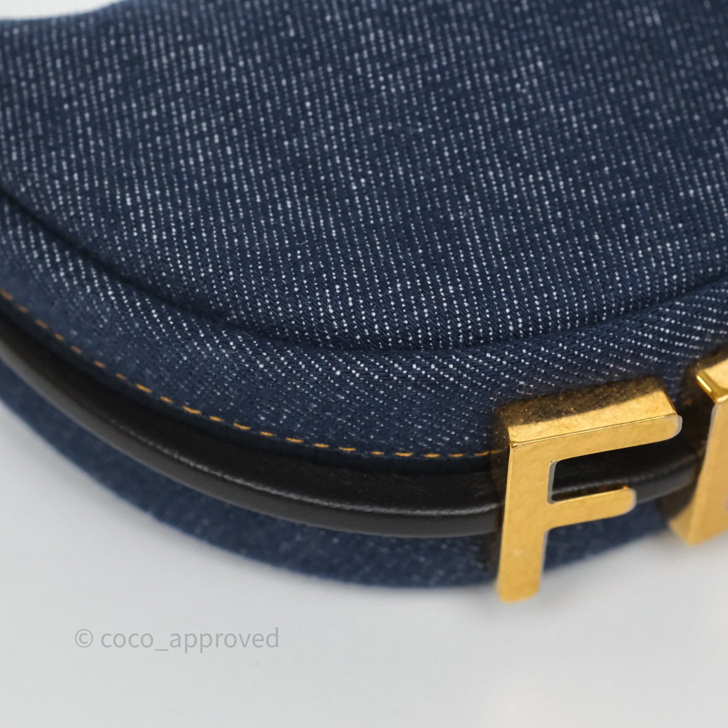 Fendi Nano Fendigraphy Hobo Charm Blue Denim