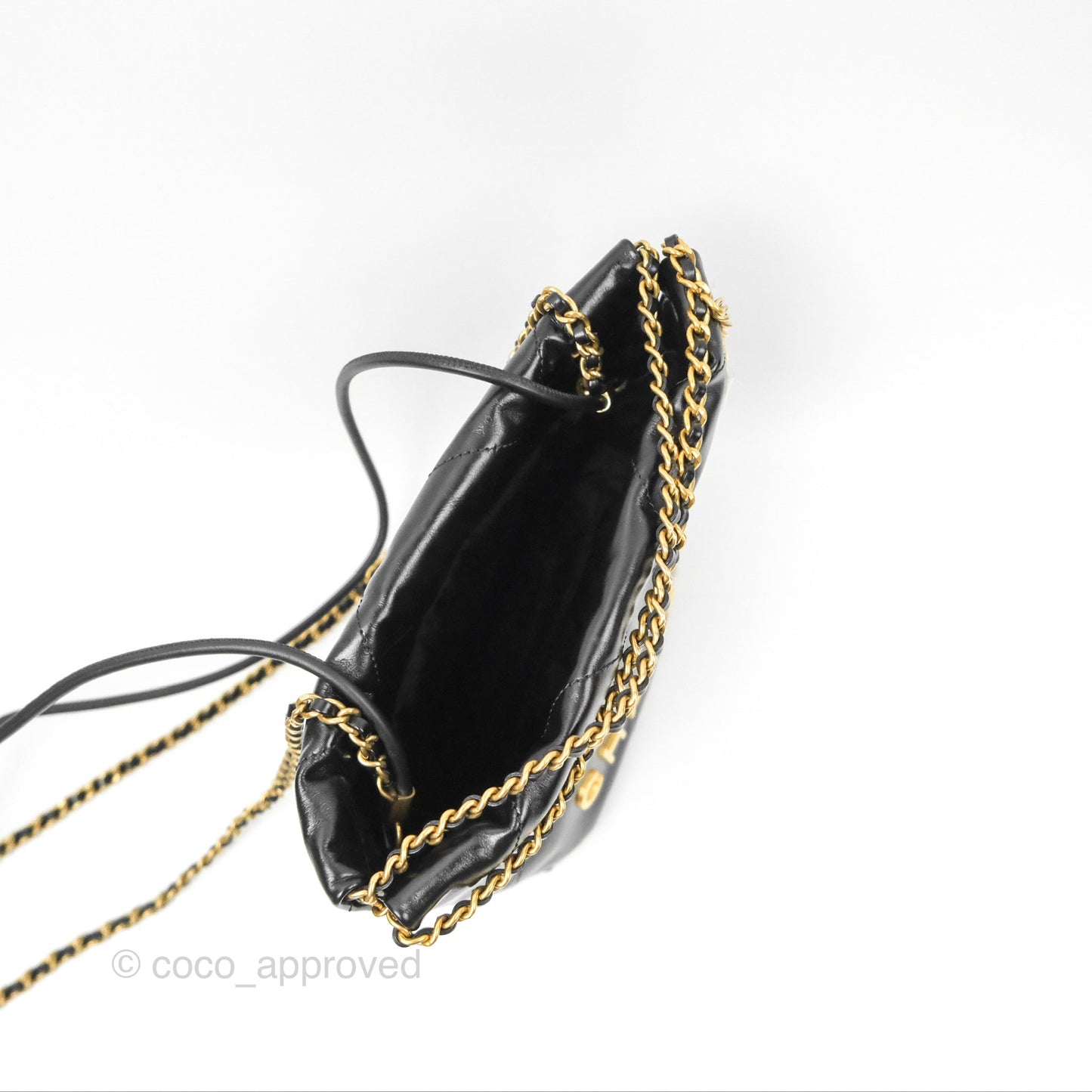 Chanel 22 Mini Bag Black Crumpled Calfskin