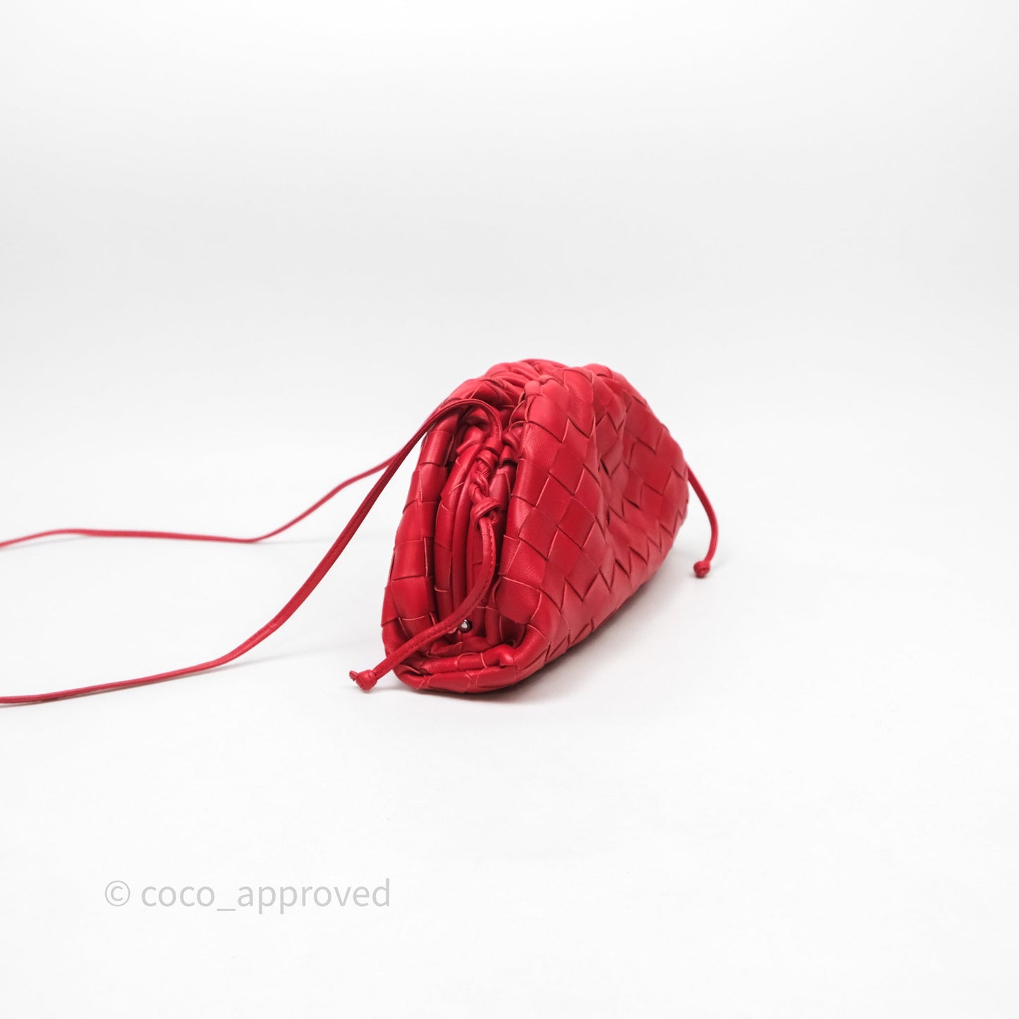 Bottega Veneta Mini Pouch Red Intrecciato Lambskin