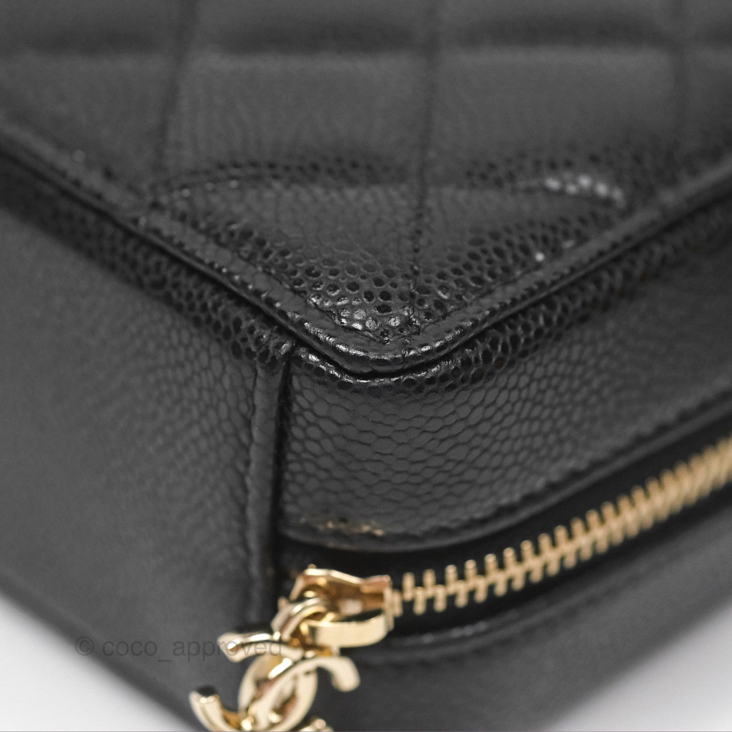 Chanel Mini Clutch With Chain Black Caviar Gold Hardware