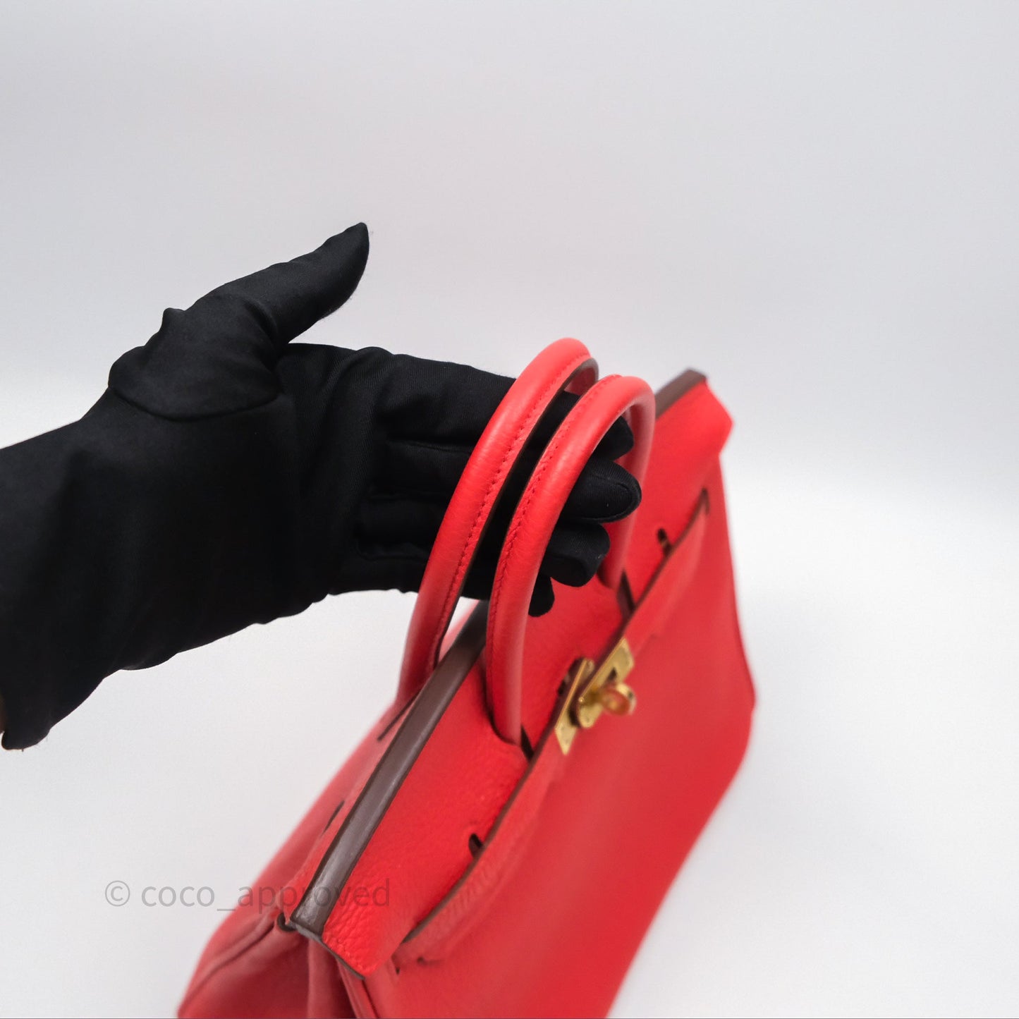 Hermès Birkin 25 Retourne Rouge Tomate S5 Clemence Gold Hardware