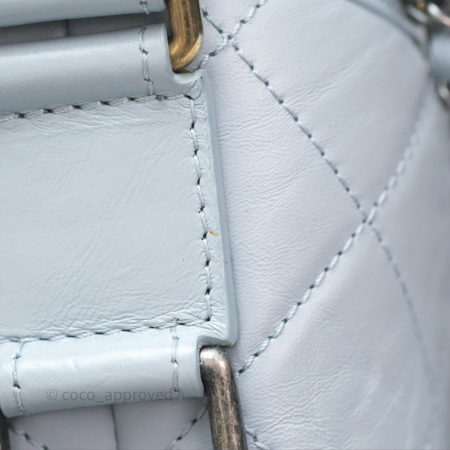Chanel Small Gabrielle Hobo Quilted Light Blue Aged Calfskin