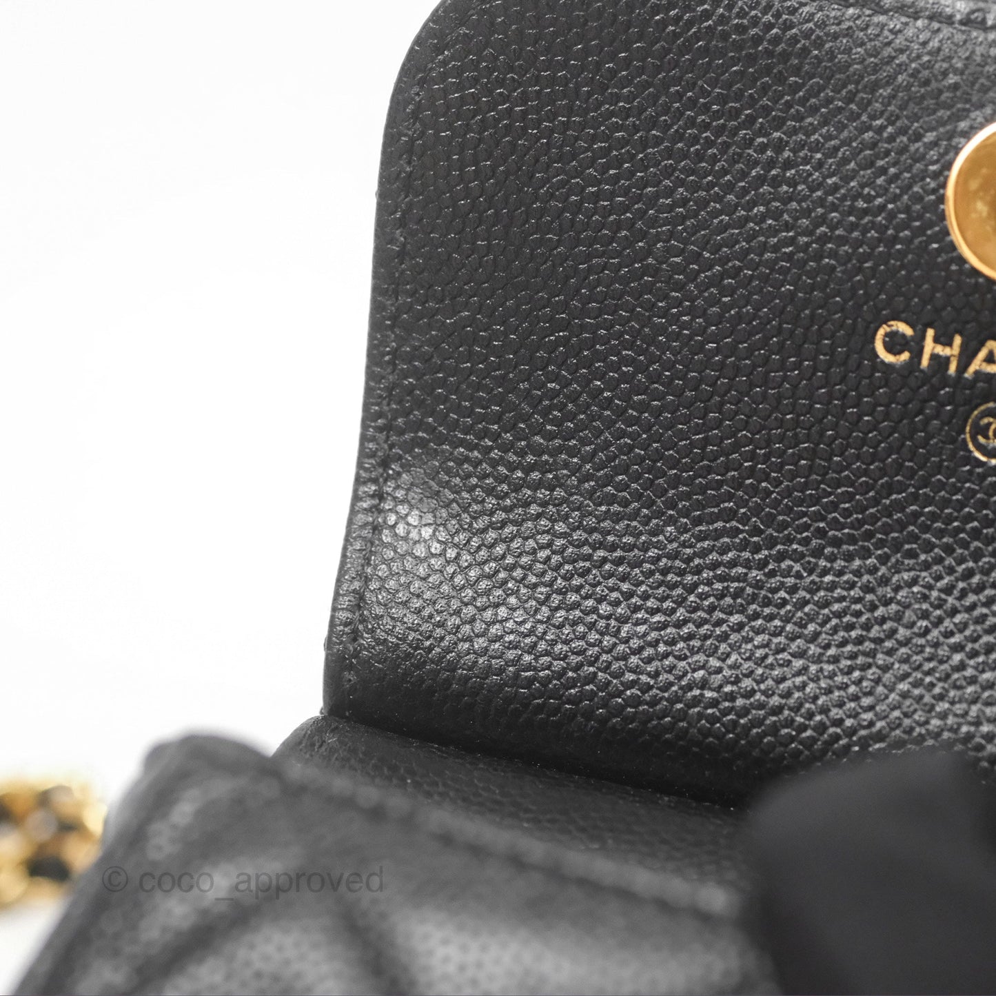 Chanel Clutch with Chain Black Caviar Gold Hardware 22K
