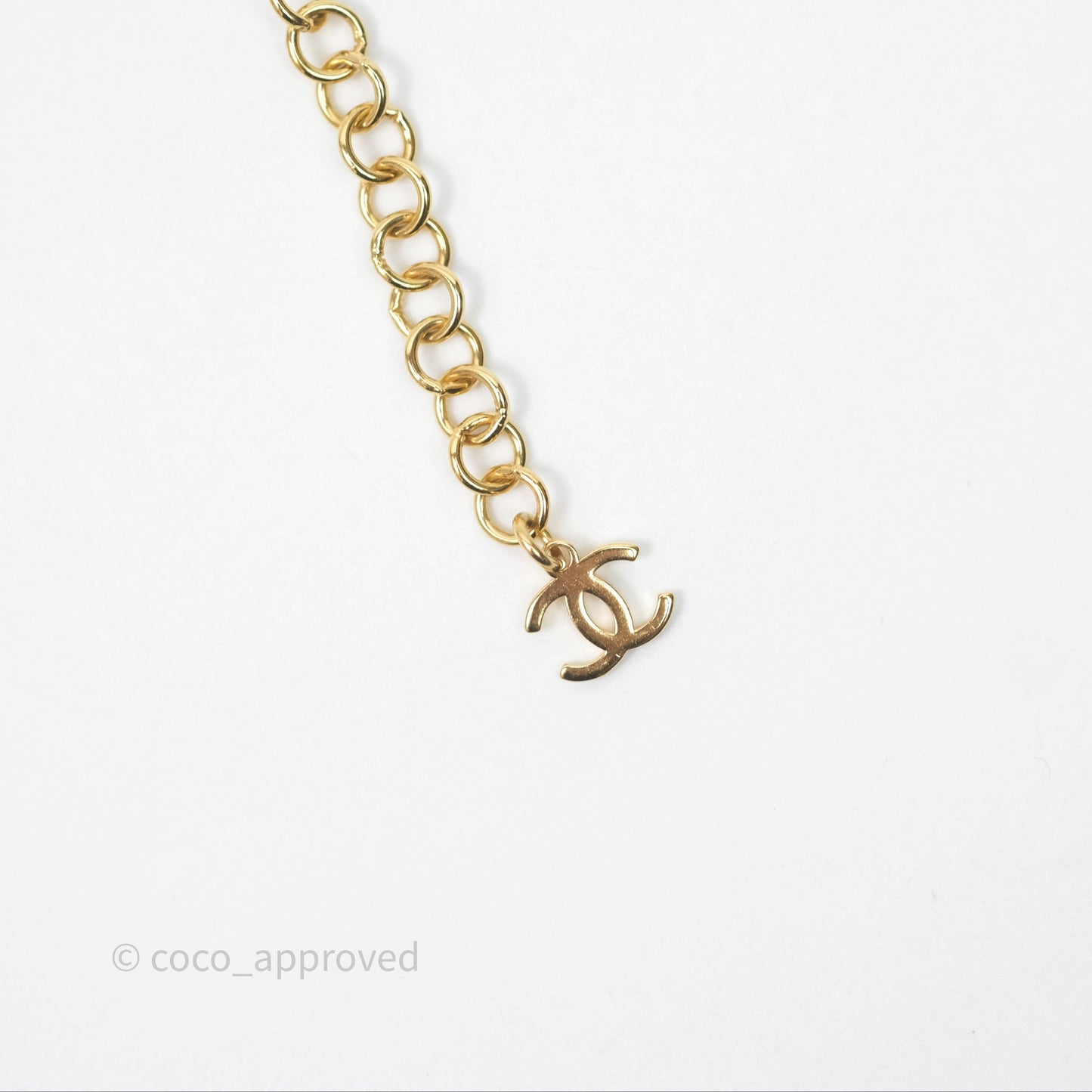 Chanel CC Pearl Crystals Double Necklace Gold Tone 24K