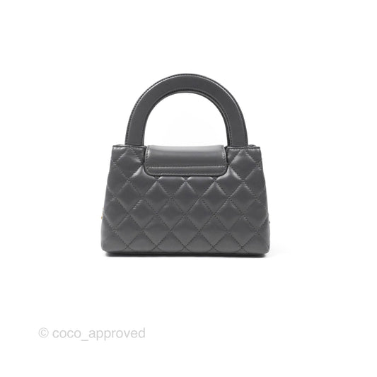 Chanel Kelly Bag Quilted Grey Shiny Calfskin Aged Gold Hardware