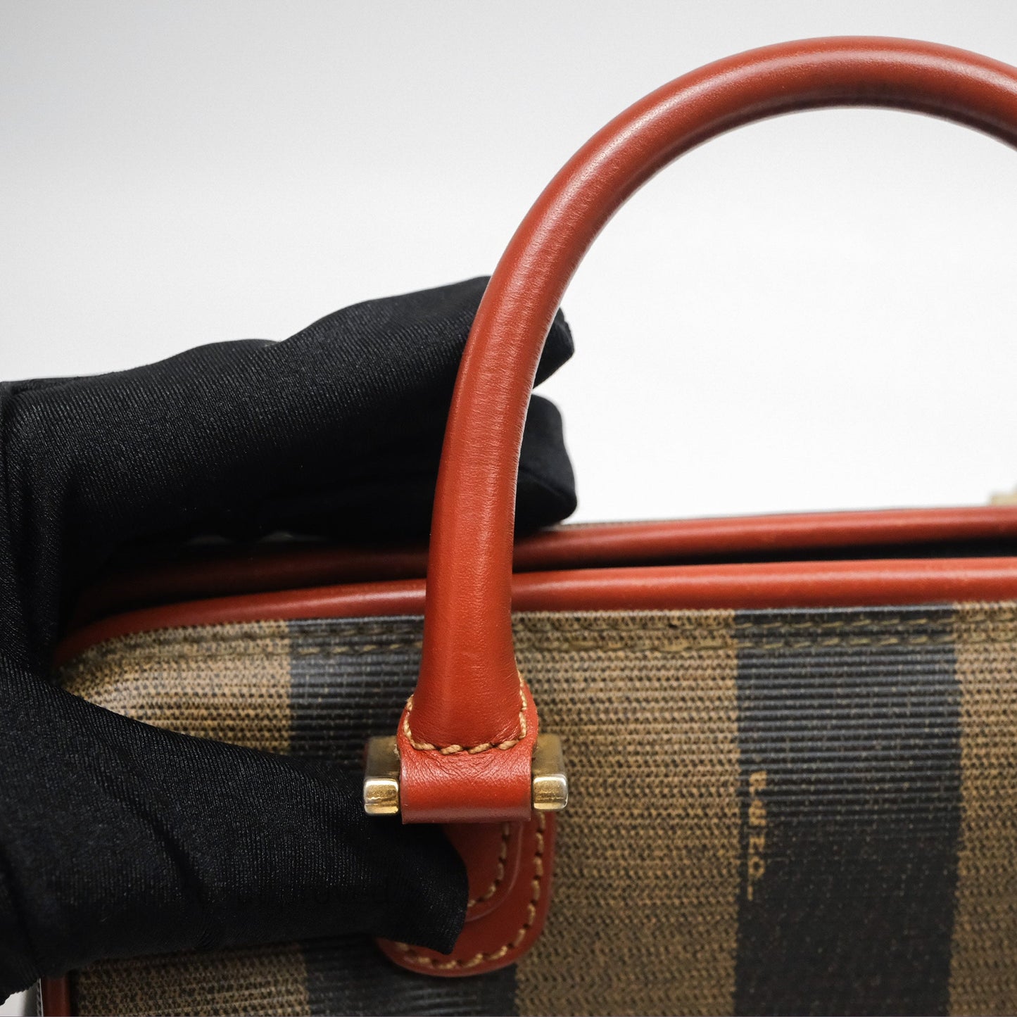 Fendi Mini Vintage Striped Boston Bag