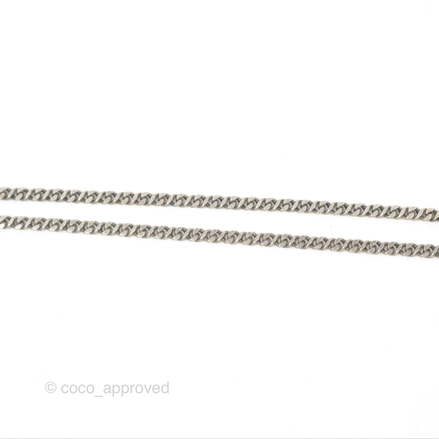 Chanel Crystal CC Pearl Necklace Gun Metal 21A