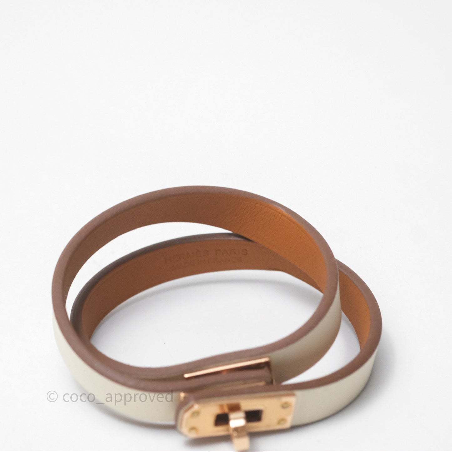 Hermès Mini Kelly Double Tour Bracelet Nata Swift Gold Hardware