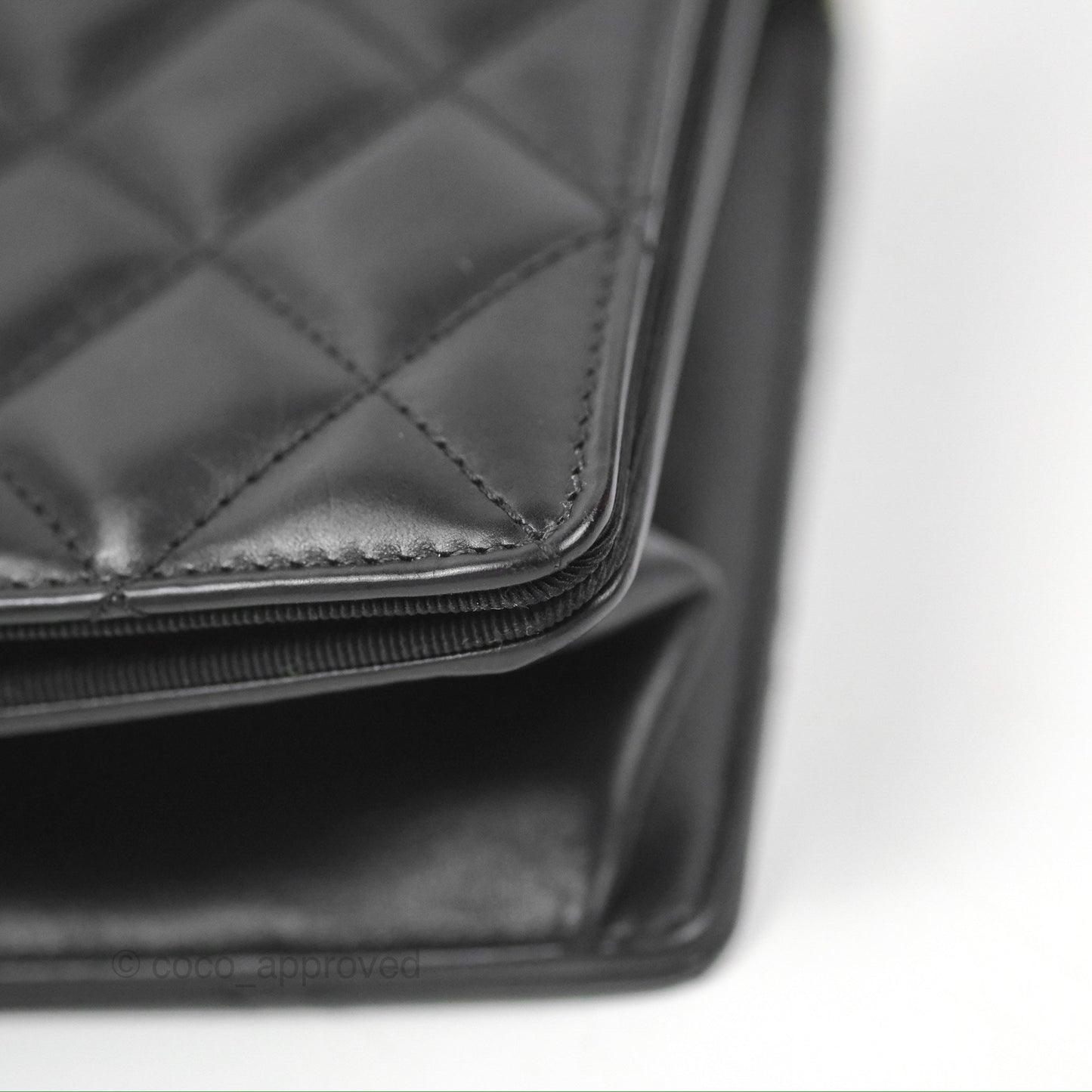 Chanel Quilted Ballerine Flap Light Beige Black Calfskin Ruthenium Hardware