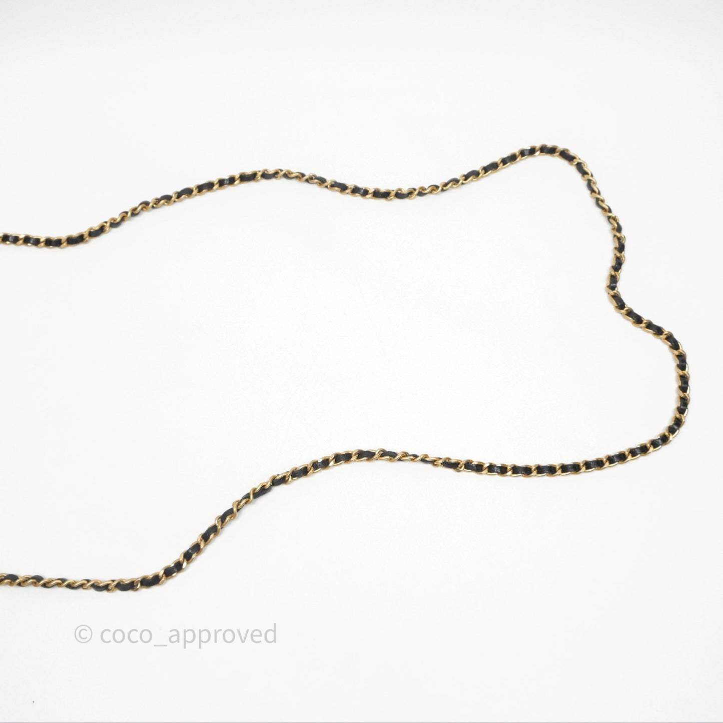 Chanel Reversed Chevron Wallet On Chain WOC Black Lambskin Aged Gold Hardware
