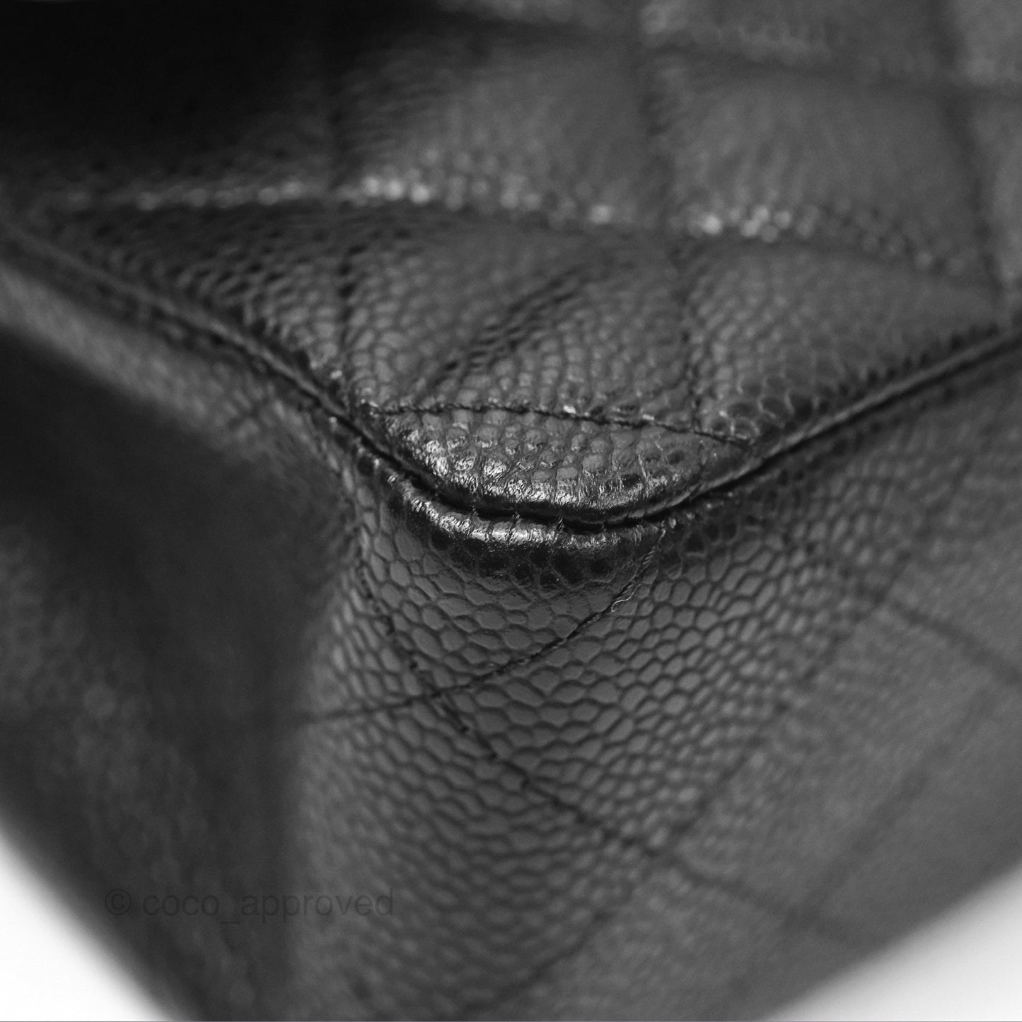 Chanel Classic M/L Medium Flap Quilted Black Caviar Silver Hardware