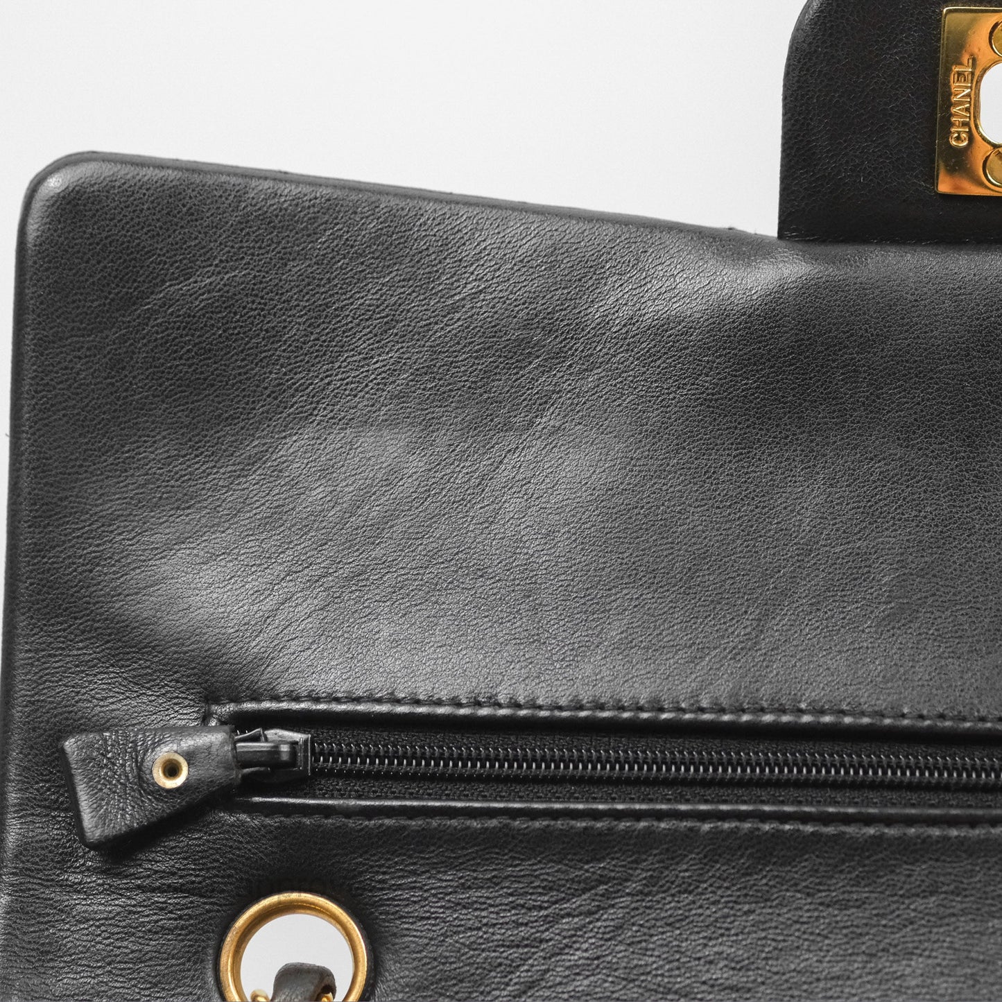 Chanel Vintage Classic Medium Flap Black Lambskin 24K Gold Hardware