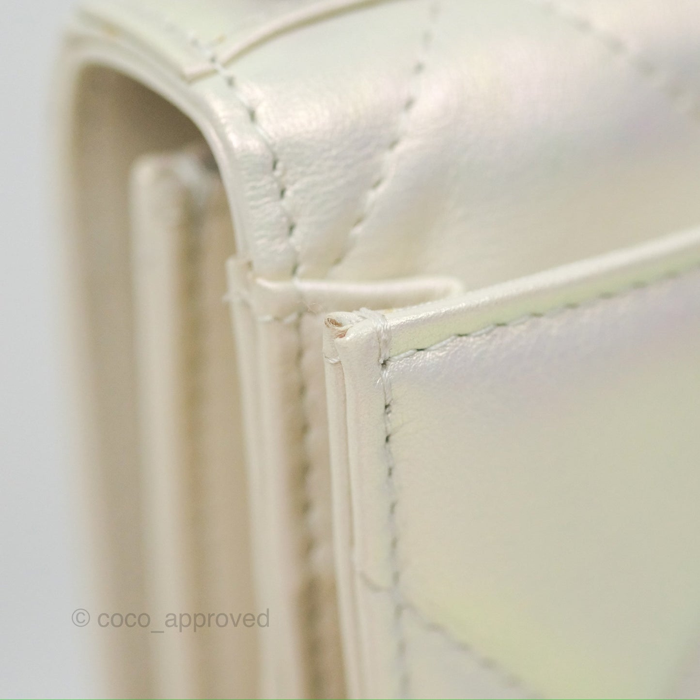 Chanel 19 Phone Holder Iridescent Ivory Mixed Hardware