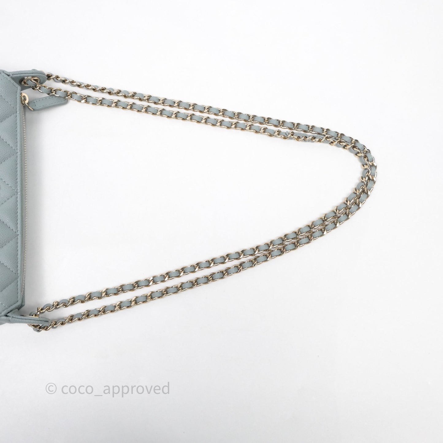 Chanel Clutch on Chain Tiffany Green Caviar Gold Hardware
