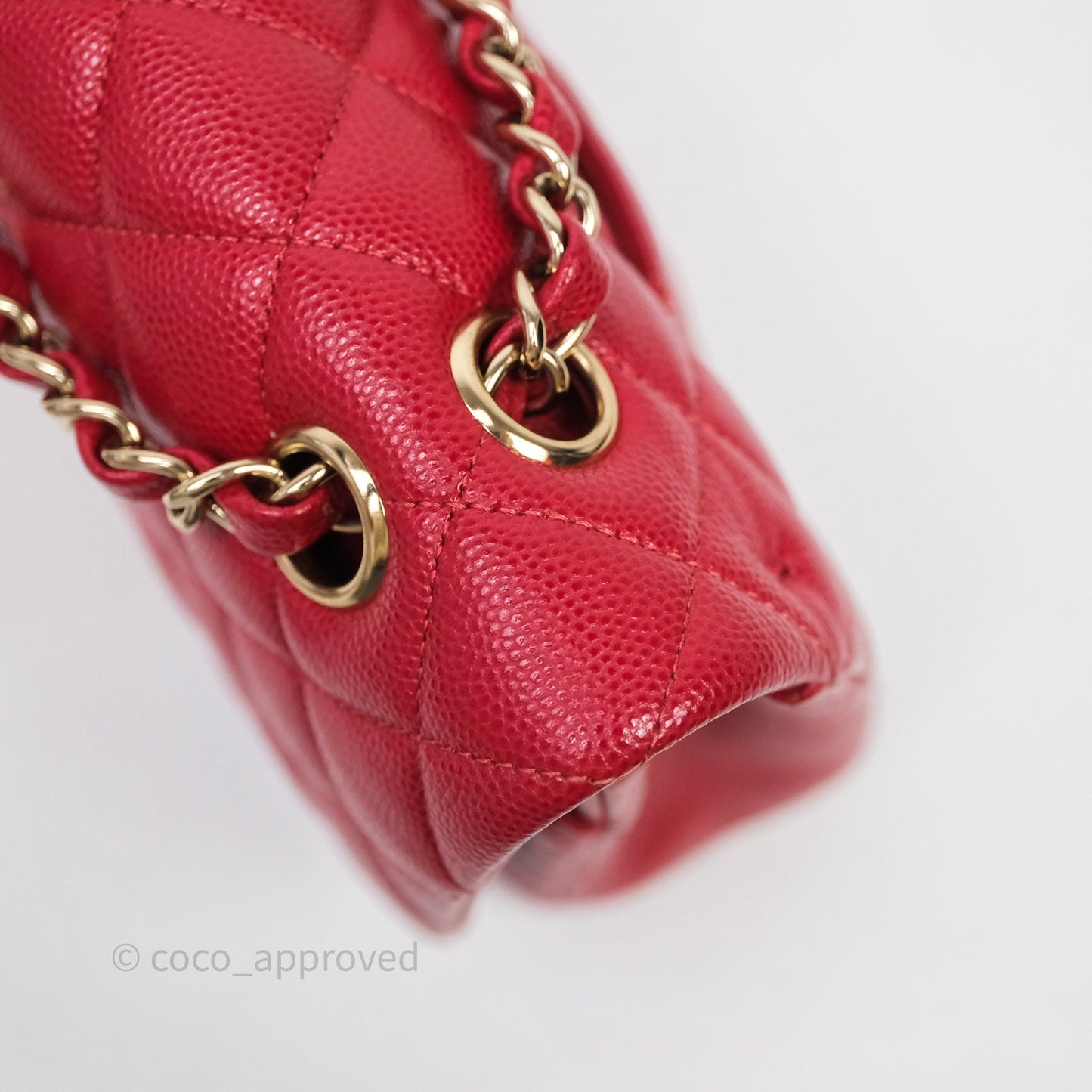 Chanel Classic M/L Medium Flap Quilted Red Caviar Gold Hardware