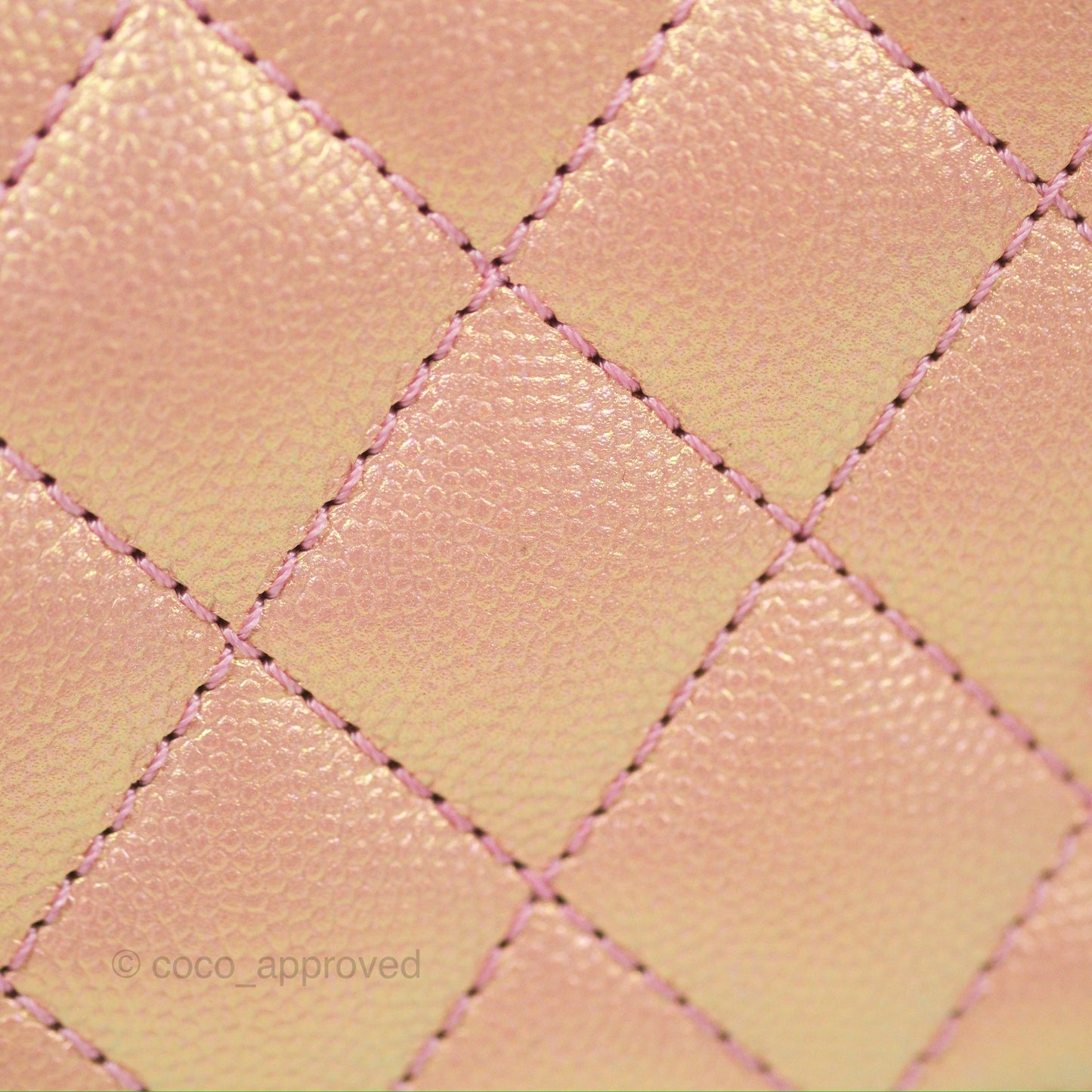 Chanel Small Quilted Coco Handle Iridescent Pink Caviar Rainbow Hardware