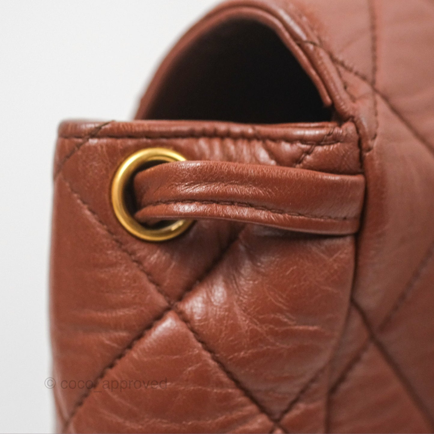 Chanel Vintage CC Duma Backpack Brown Lambskin 24K Gold Hardware