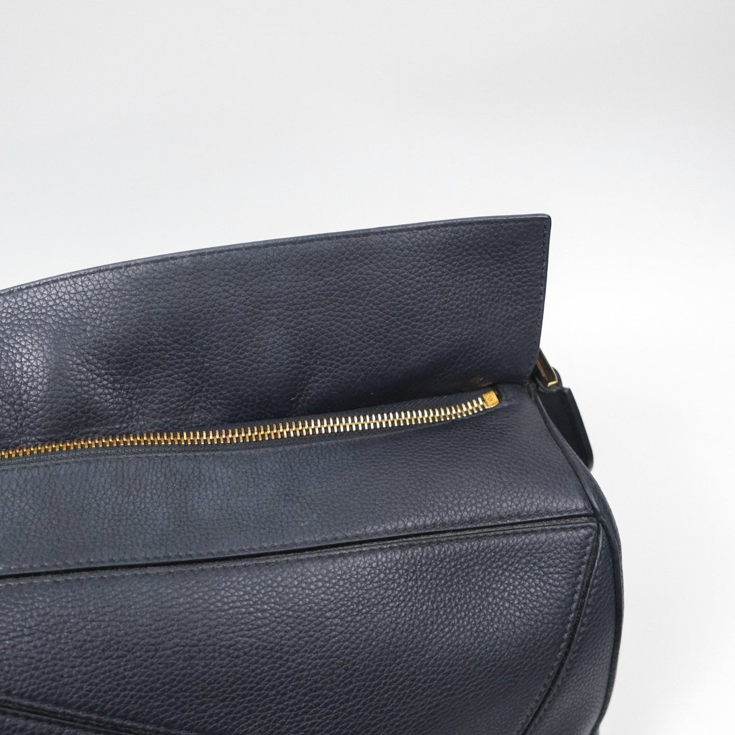Loewe Medium Puzzle Bag Navy Calfskin Gold Hardware
