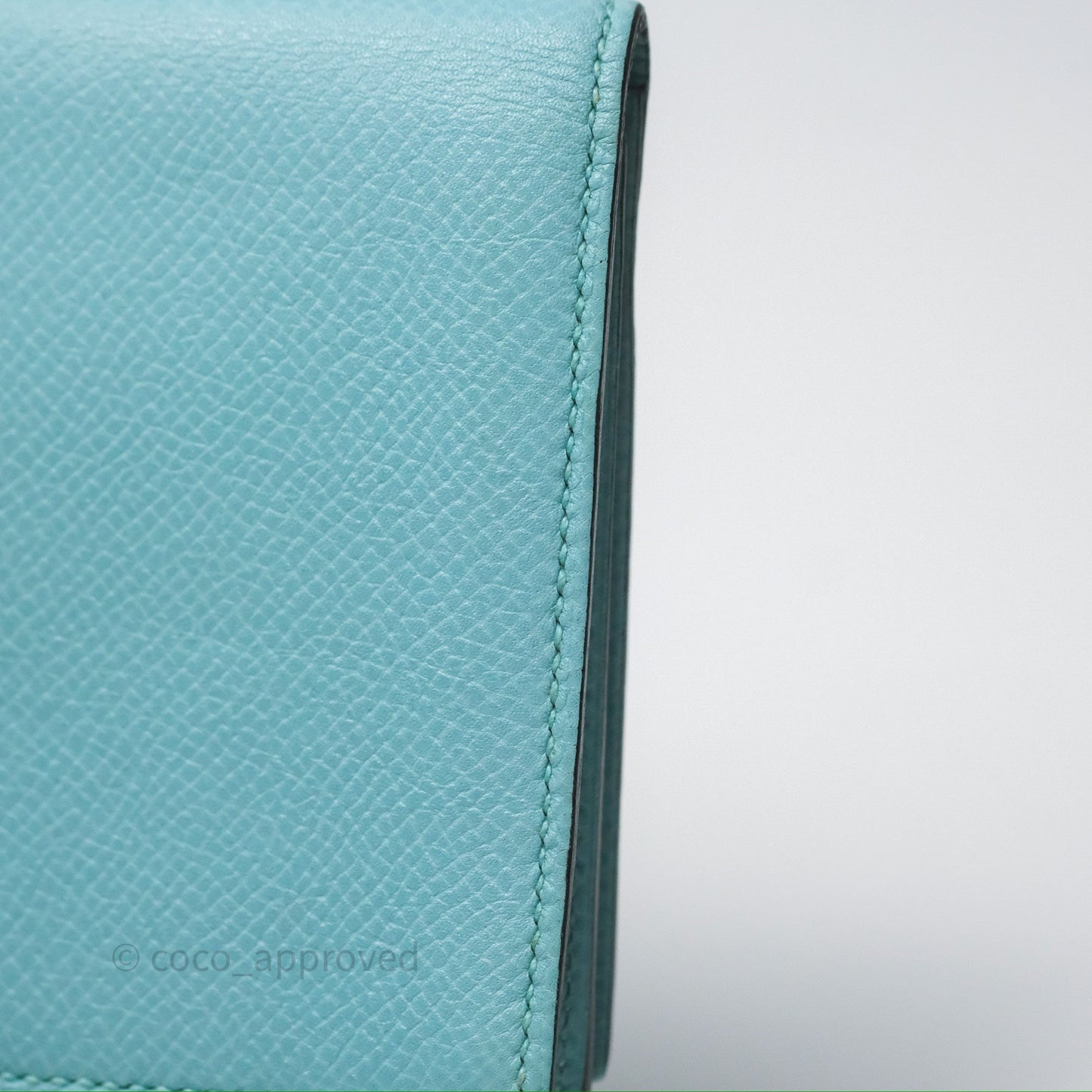 Hermès Bearn Long Wallet Bleu Atoll 3P Epsom Gold Hardware