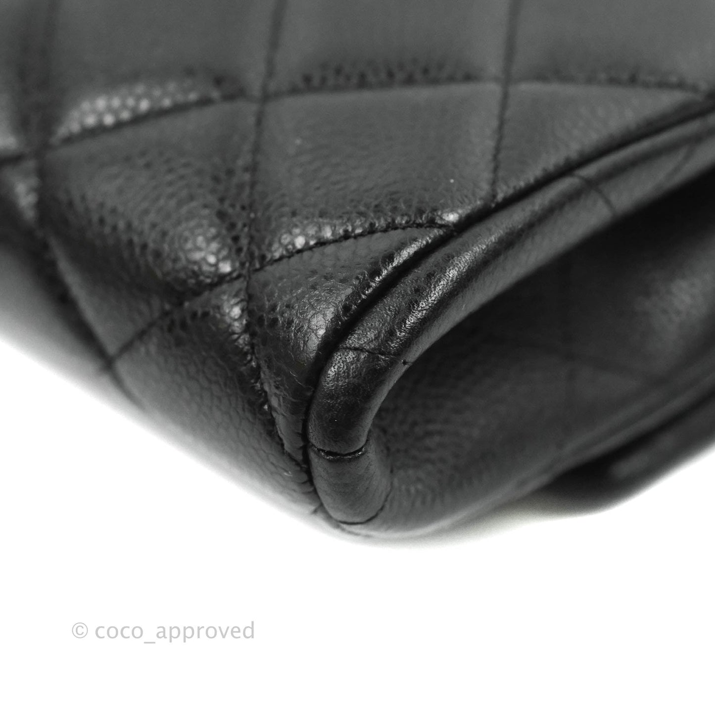 Chanel Quilted Clutch with Chain Caviar Black Silver Hardware