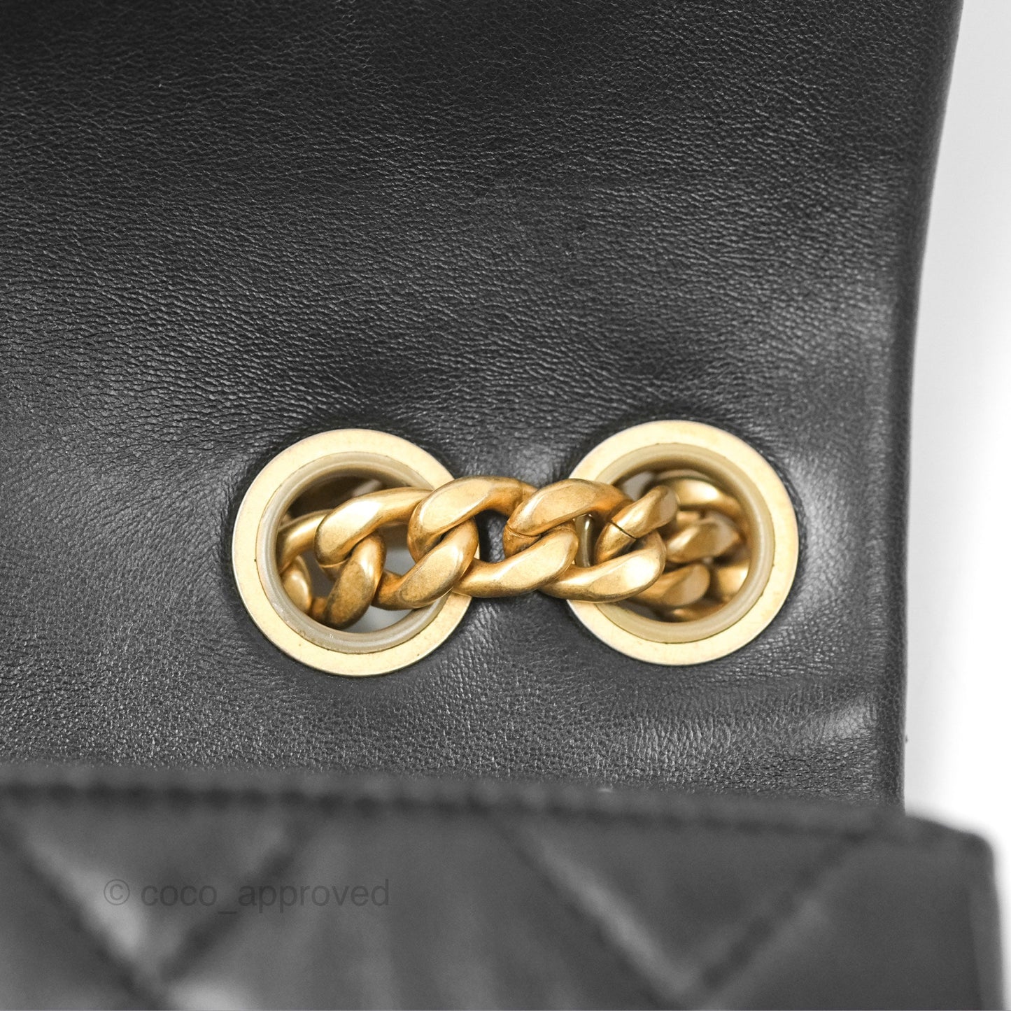 Chanel Flap Bag with Adjustable Strap Black Lambskin Aged Gold Hardware 22K