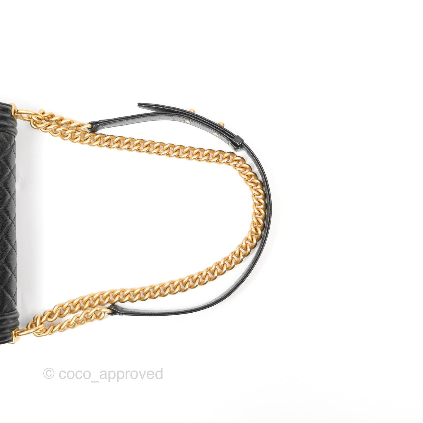 Chanel Quilted Medium Boy Black Caviar Aged Gold Hardware