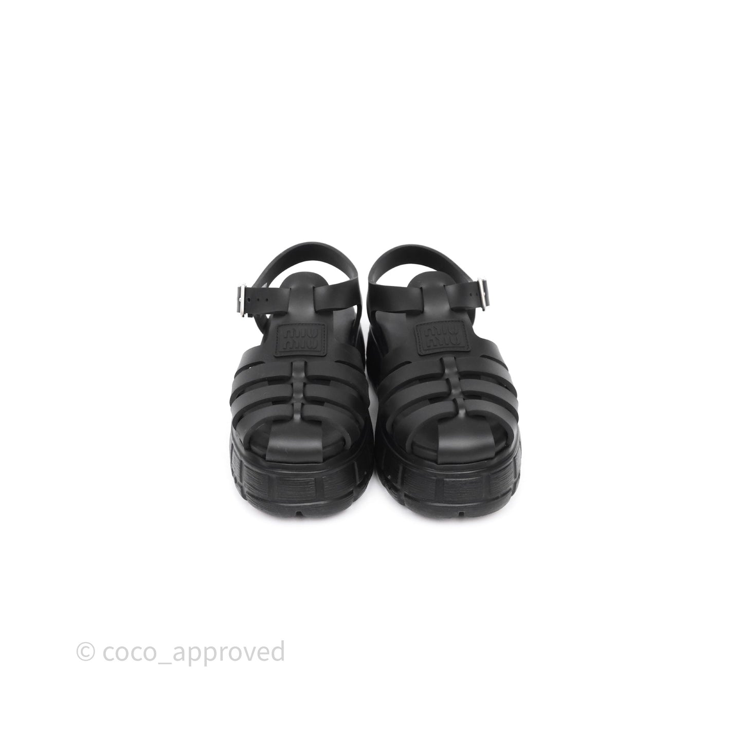 Miu Miu Soft Cage Flatform Sandal Black Size 36