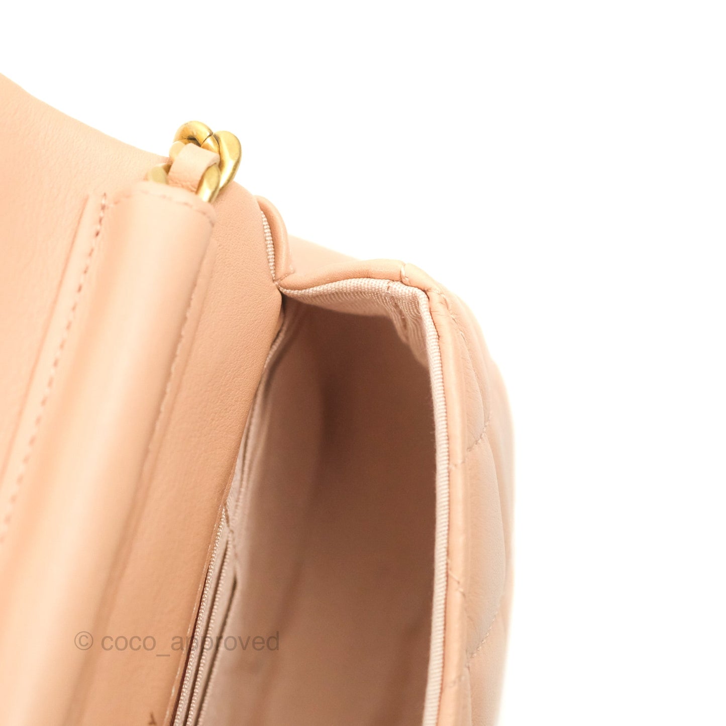 Chanel Clutch with Chain Beige Pink Calfskin Aged Gold Hardware