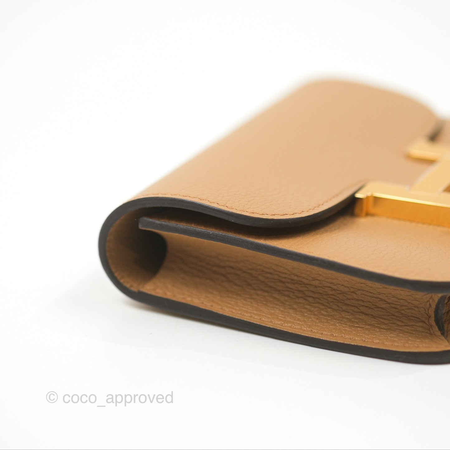 Hermès Constance Slim Wallet Chai/Lime Evercolor Gold Hardware