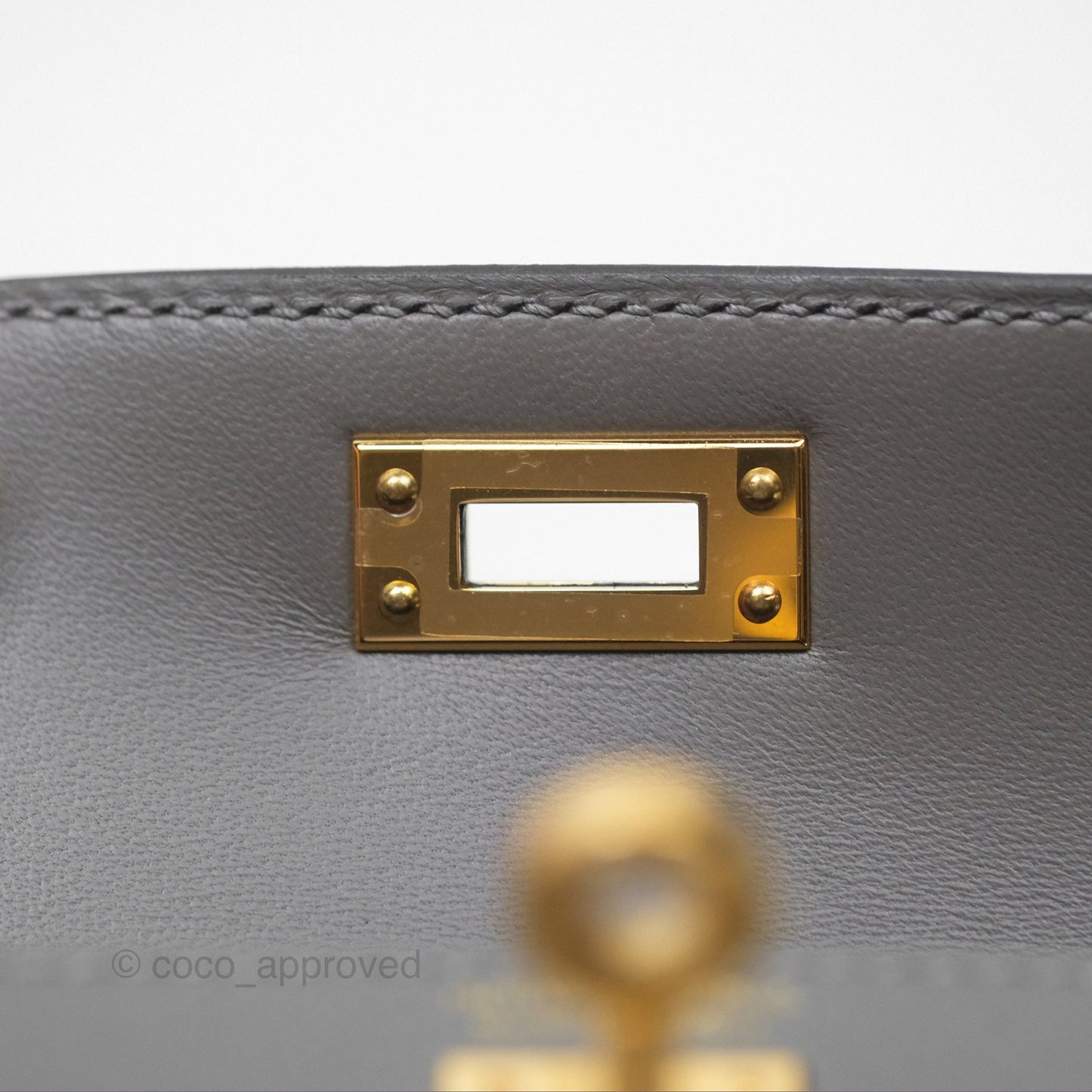 Hermès Mini Kelly II Gris Meyer 0L Madame Leather Gold Hardware
