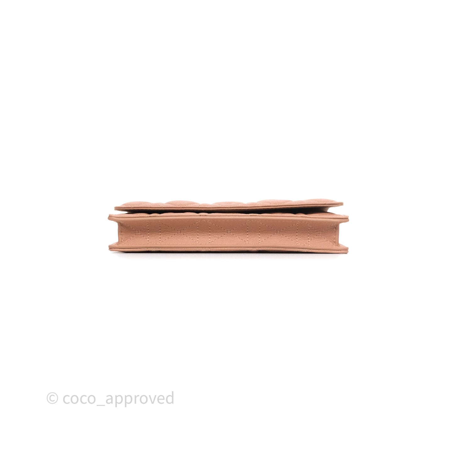 Christian Dior Caro Pouch with Chain In Supple Pink Cannage Calfskin