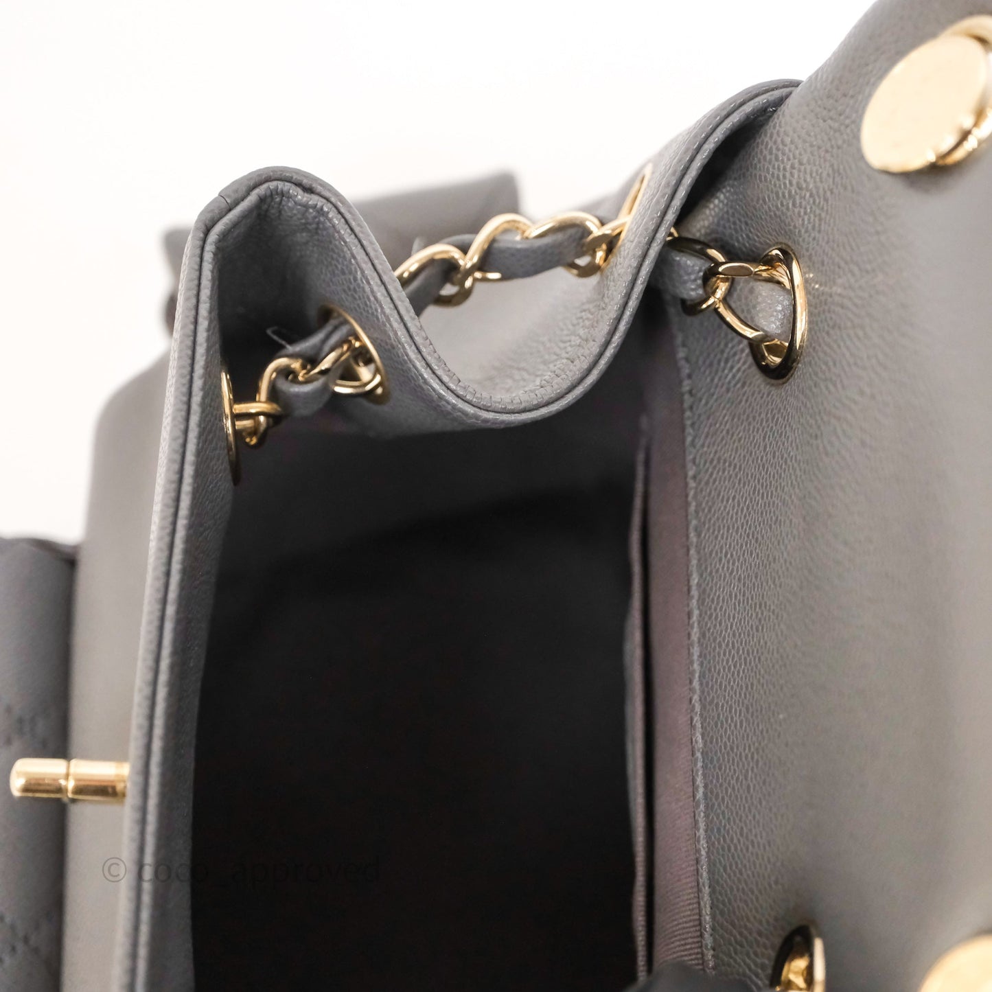 Chanel Small Duma Backpack Dark Grey Caviar Gold Hardware 23K