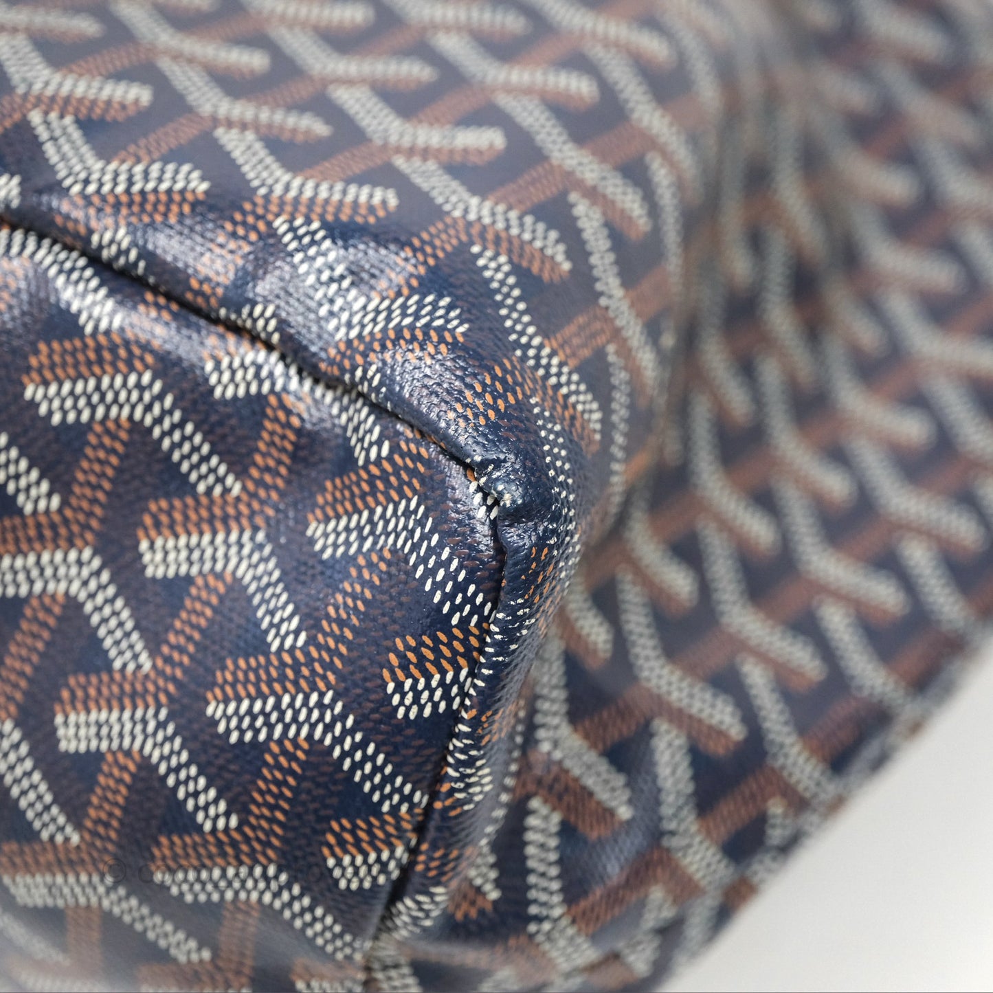 Goyard St. Louis Tote PM Navy/Tan
