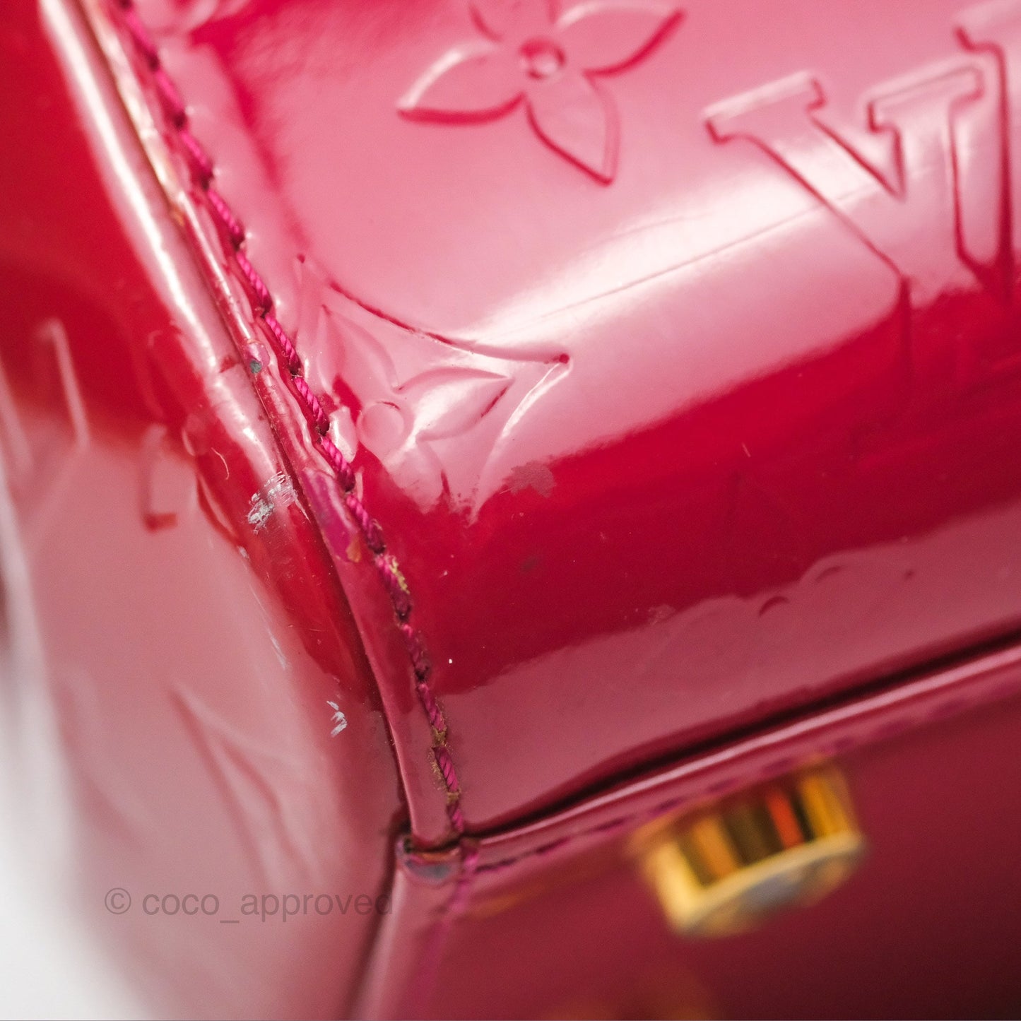 Louis Vuitton Brea MM Red Vernis Patent Monogram