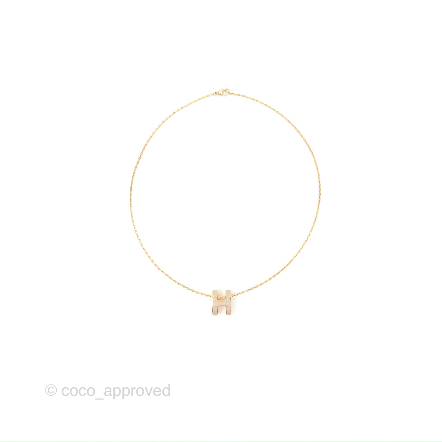 Hermès Pop H Marron Glace Pendant Necklace Gold Hardware