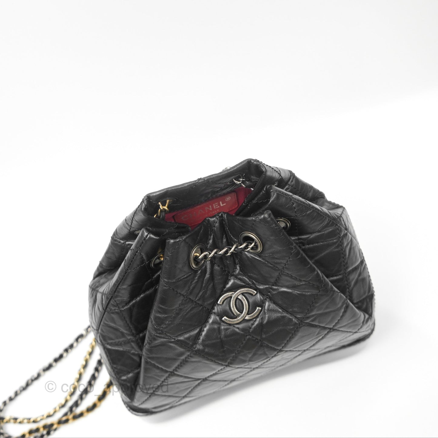 Chanel Small Gabrielle Backpack Black Aged Calfskin