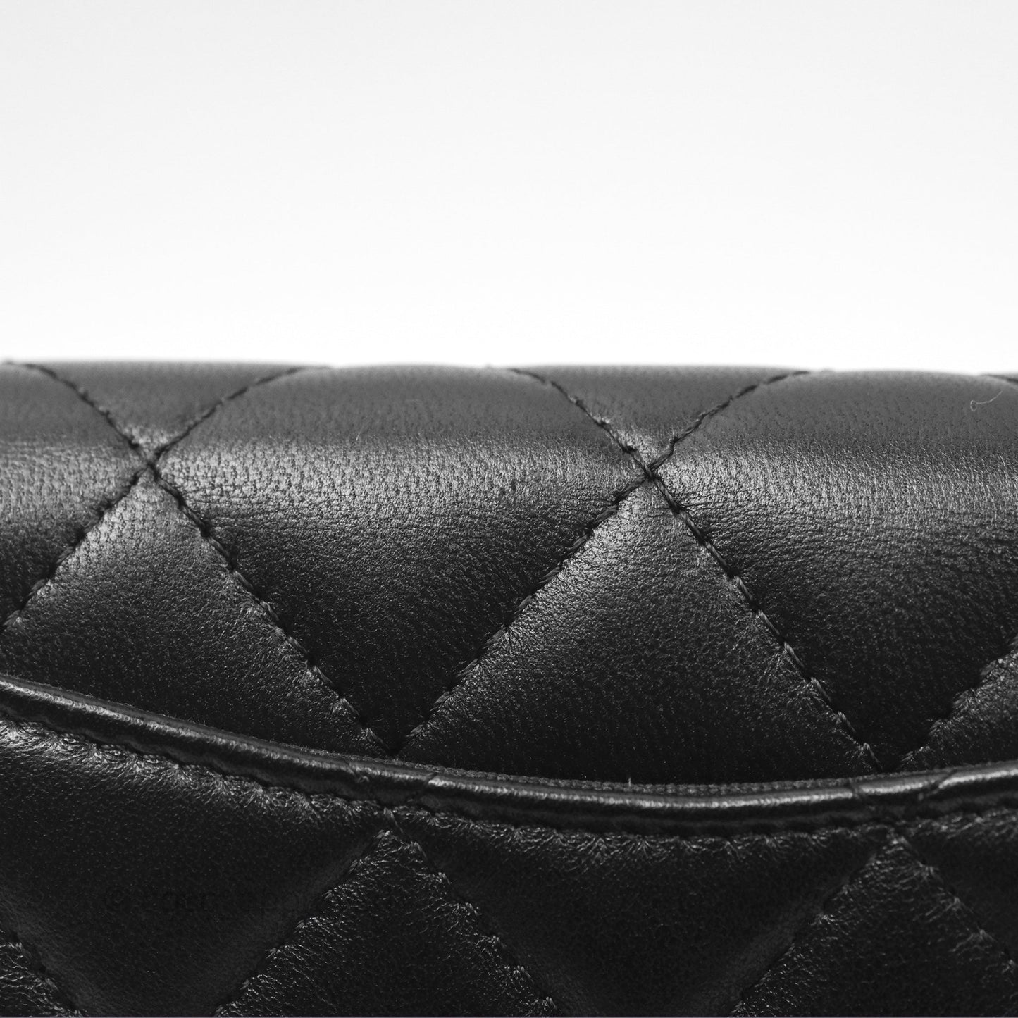 Chanel Mini Clutch With Pearl Chain Black Lambskin Gold Hardware