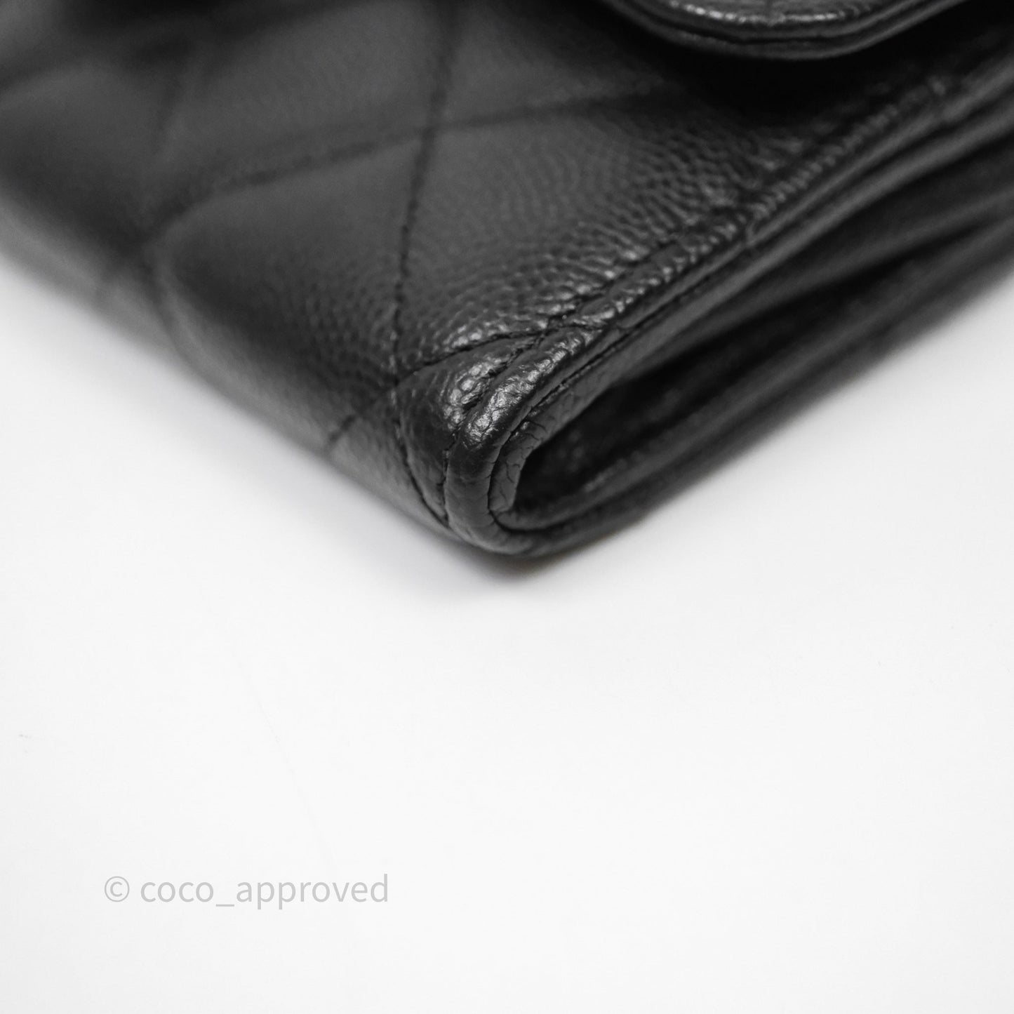 Chanel Classic Quilted Flap Long Wallet Black Caviar Gold Hardware